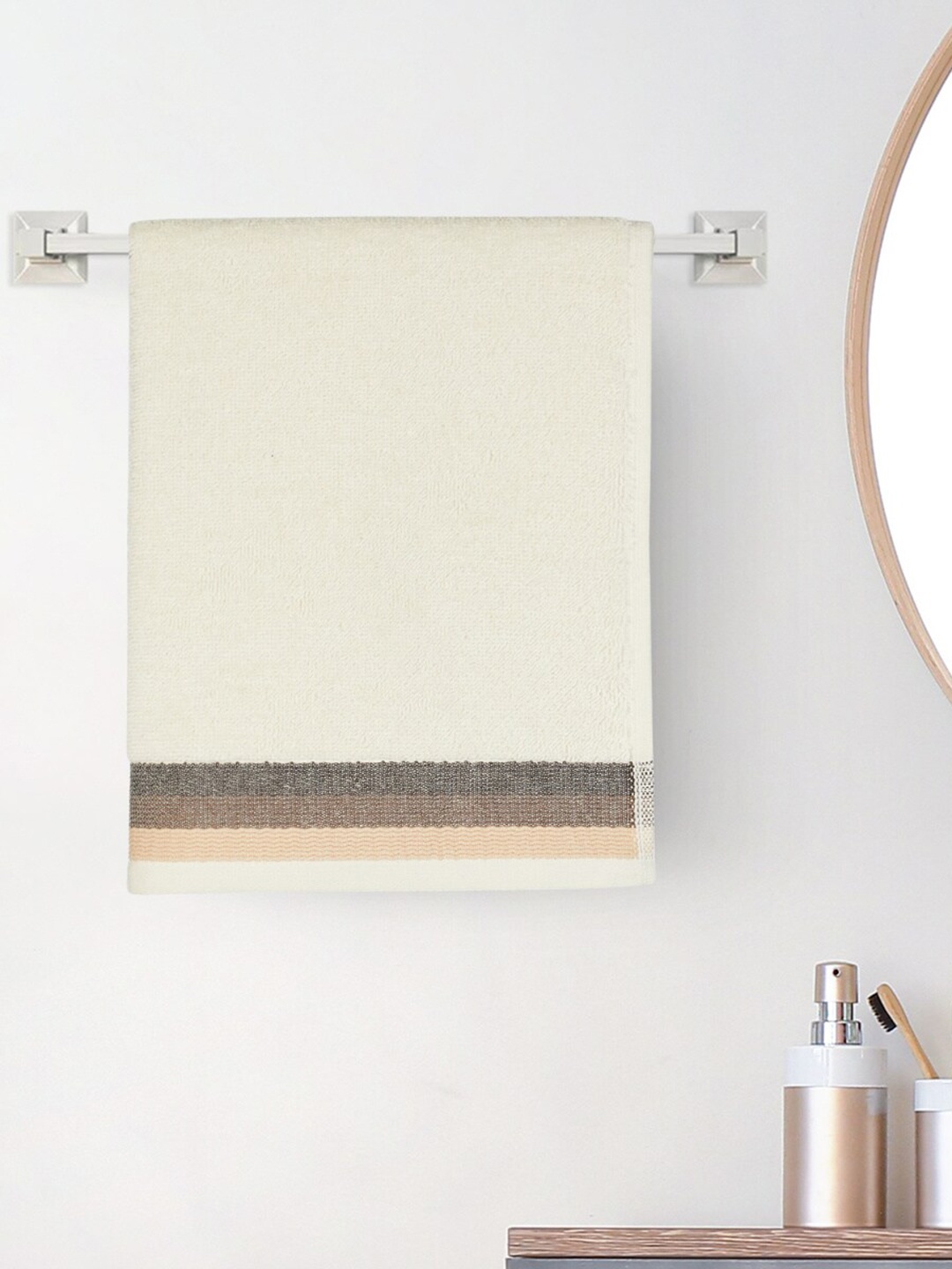 

Home Centre Senegal Ehite Striped 500 GSM Cotton Hand Towel, White