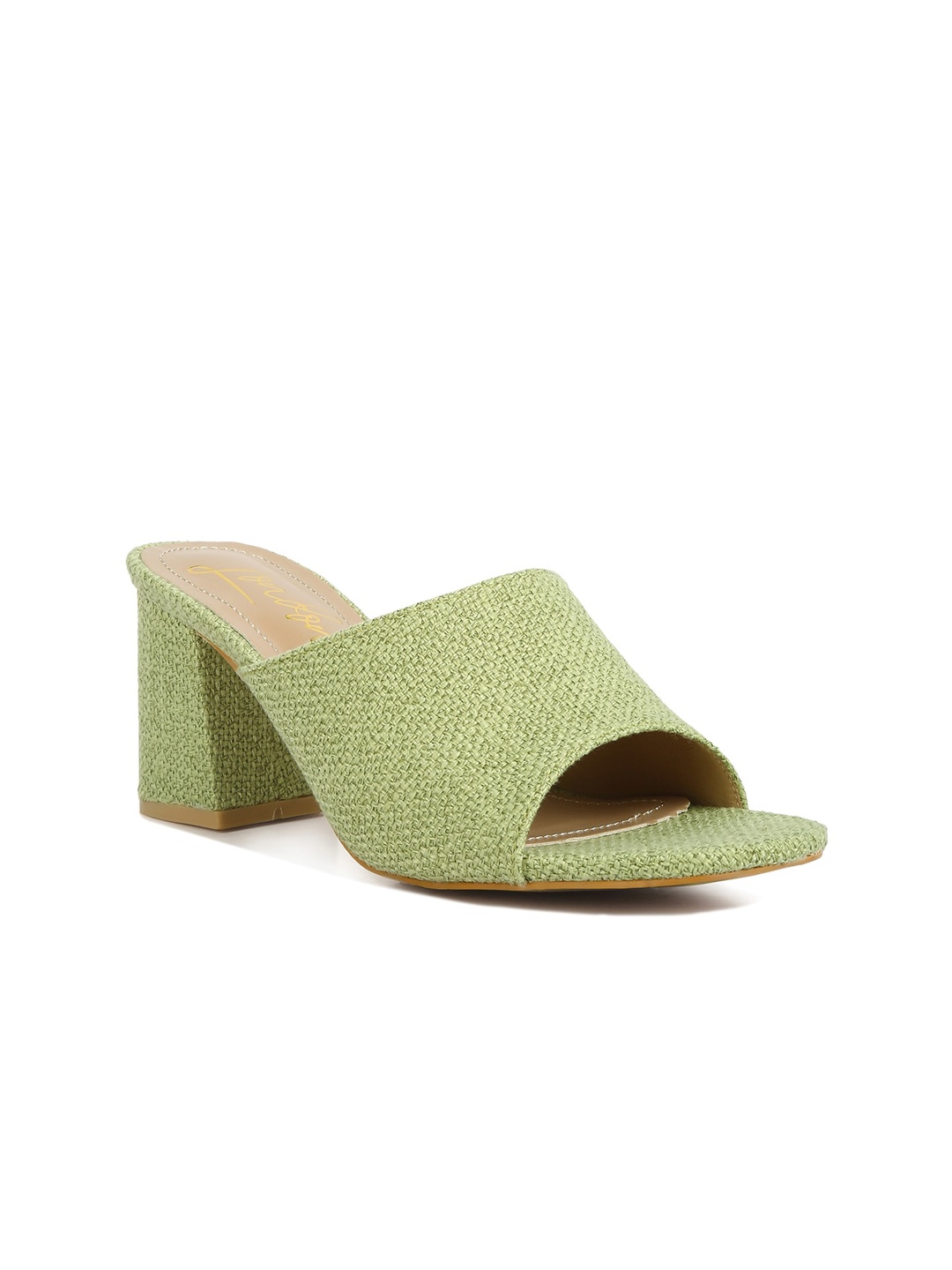 

London Rag Block Heel Slip On Heels, Sea green