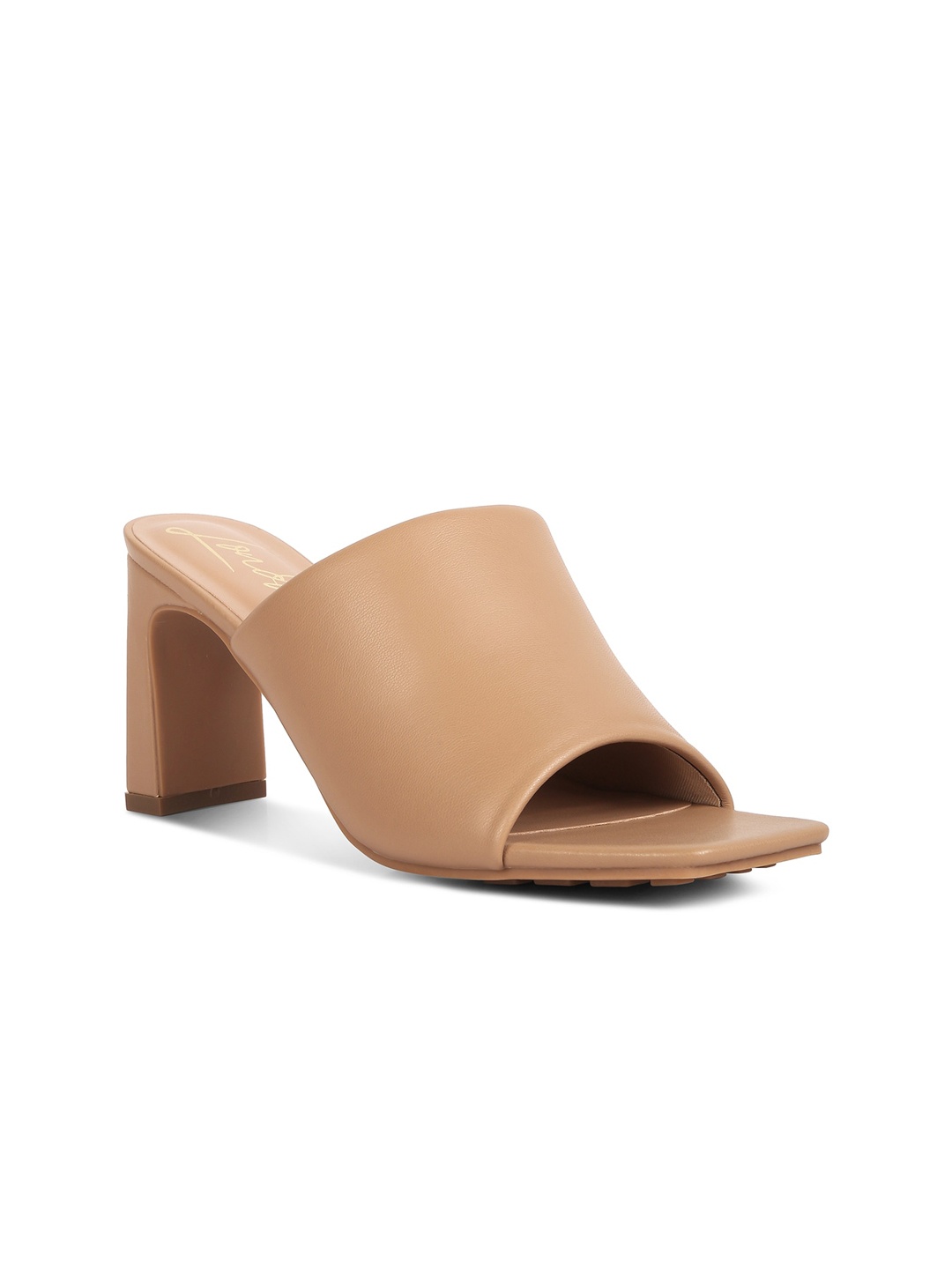 

London Rag Slip-On Block Heels, Camel brown