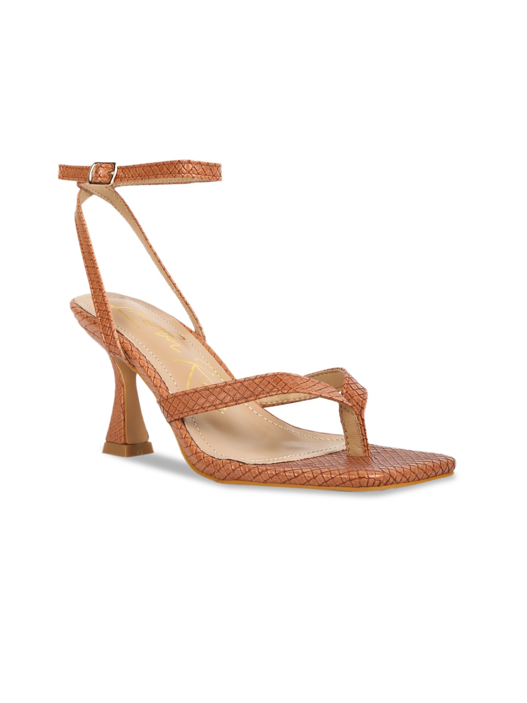 

London Rag Textured Slim Heels, Tan