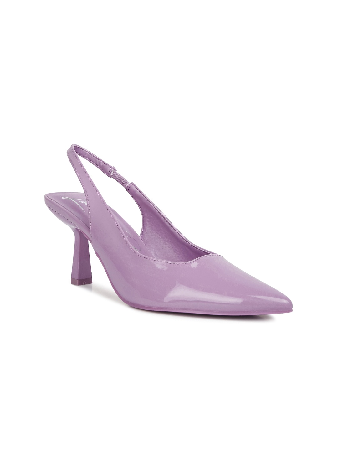 London Rag Party Pointed Toe Kitten Heels with Buckles, Lavender