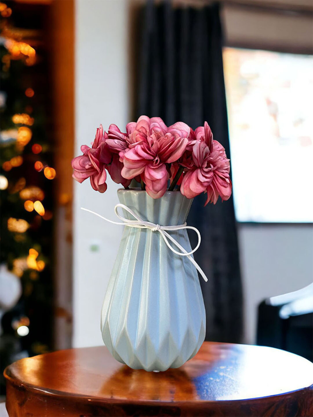 

Art Street Blue Textured Ceramic Flower Vase