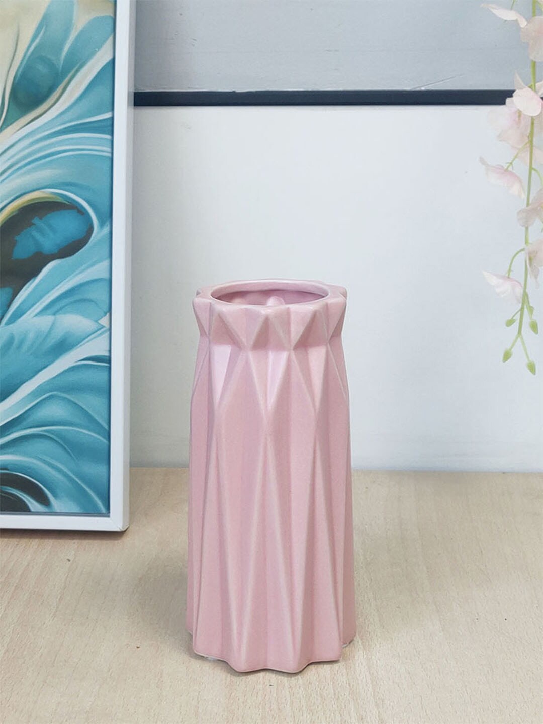 

Art Street Pink Textured Ceramic Flower Vase