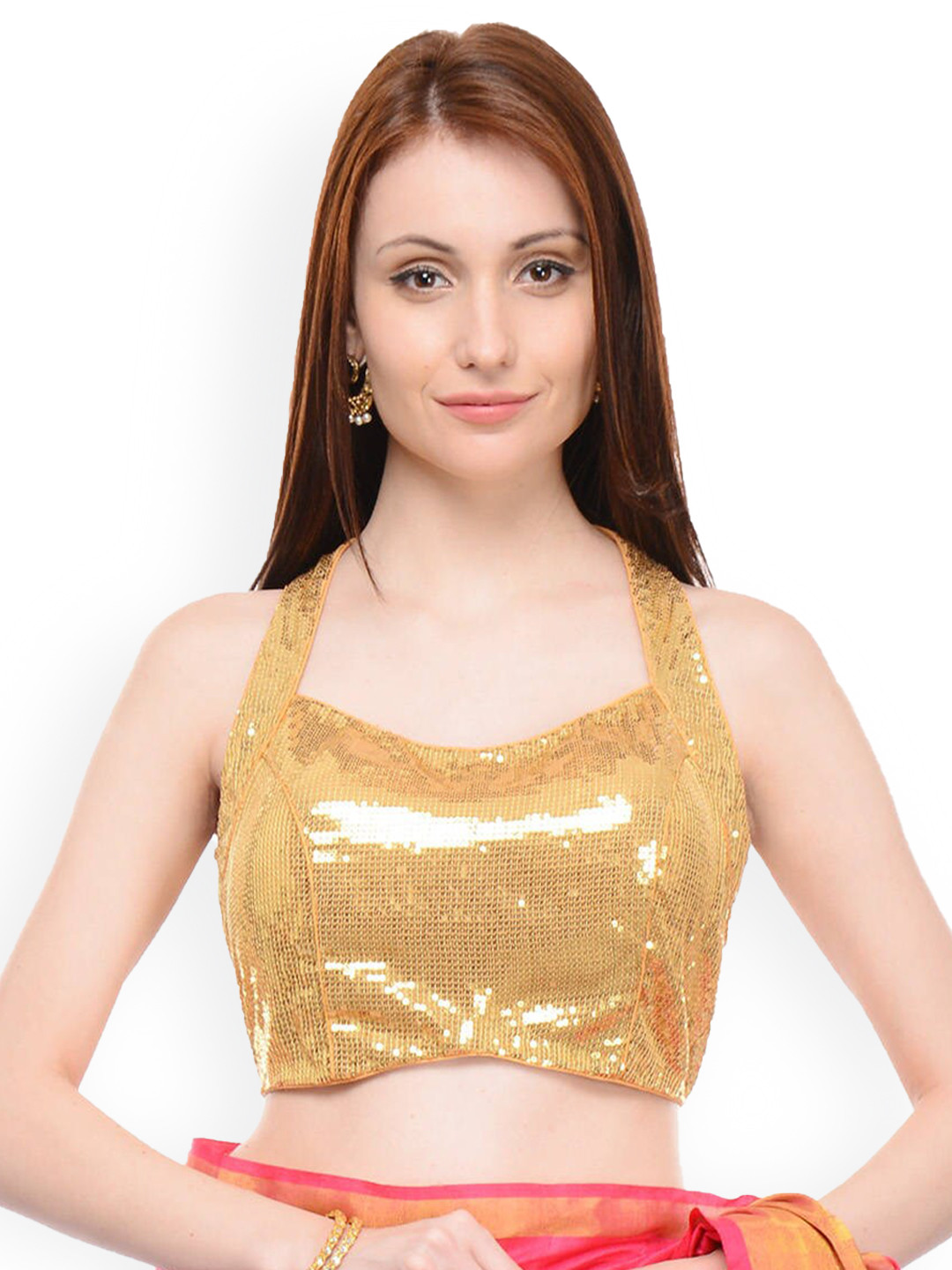 

KAANCHIE NANGGIA Sequined Saree Blouse, Gold
