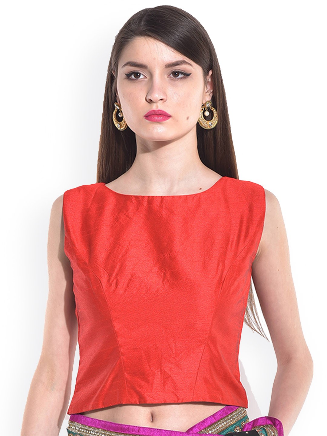 

KAANCHIE NANGGIA Sleeveless Saree Blouse, Red