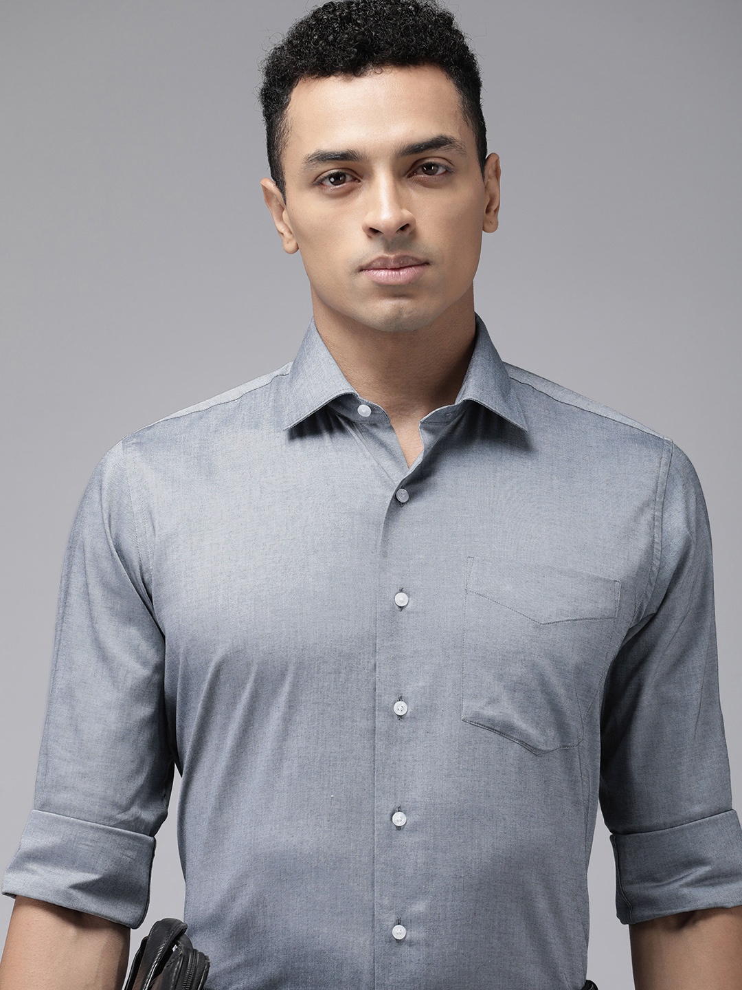 

Van Heusen Pure Cotton Slim Fit Formal Shirt, Grey