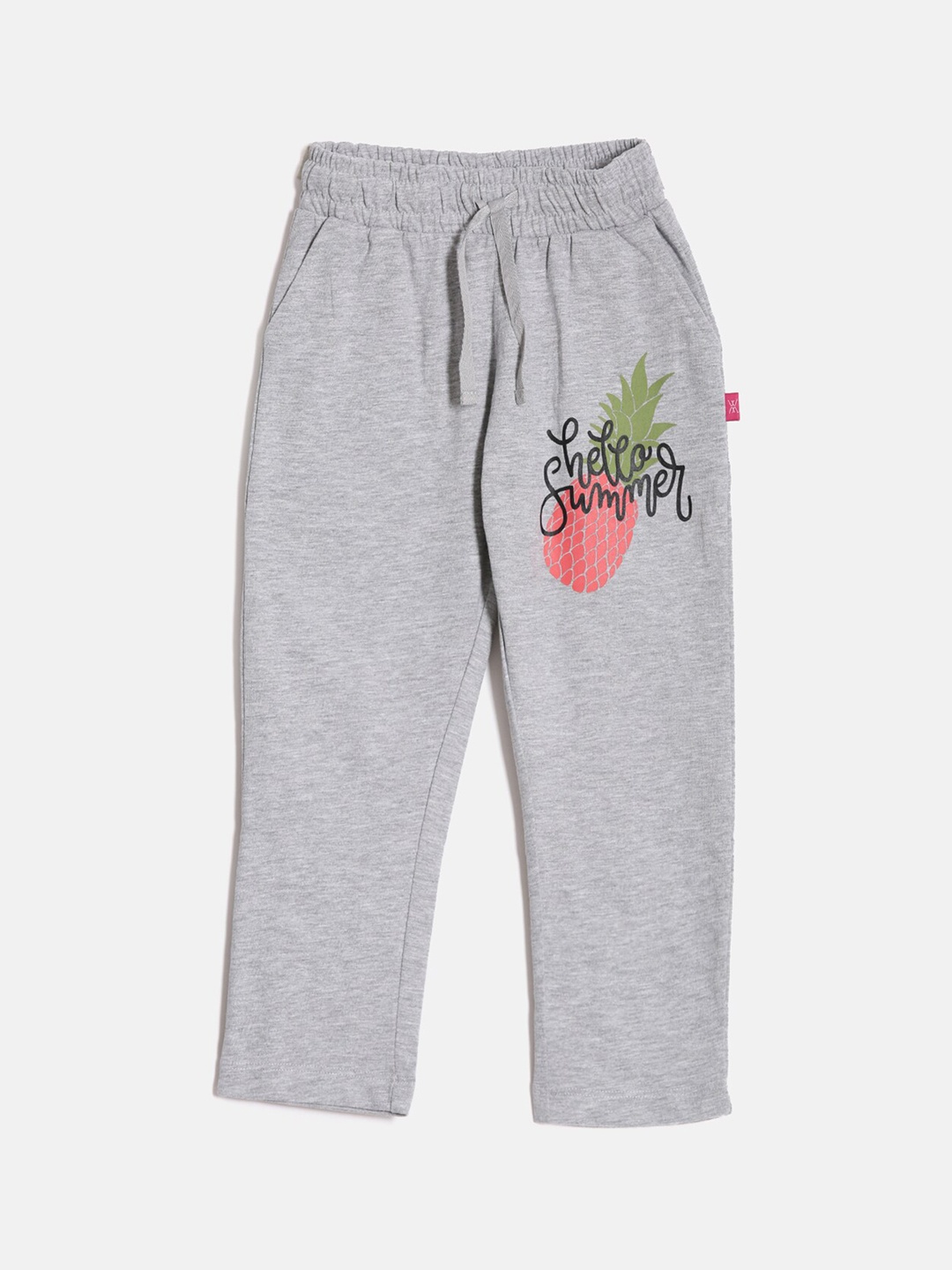 

DIXCY SCOTT Slimz Girls Mid-Rise Pure Cotton Relaxed-Fit Track Pants, Grey