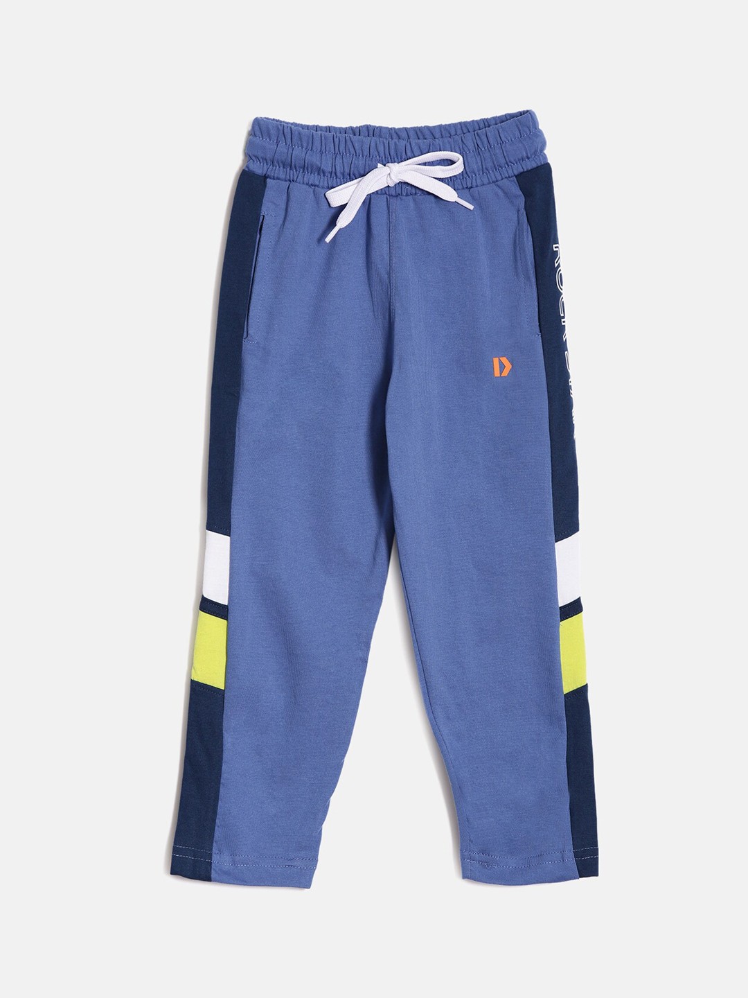 

DIXCY SCOTT Boys Mid-Rise Pure Cotton Relaxed-Fit Track Pants, Blue