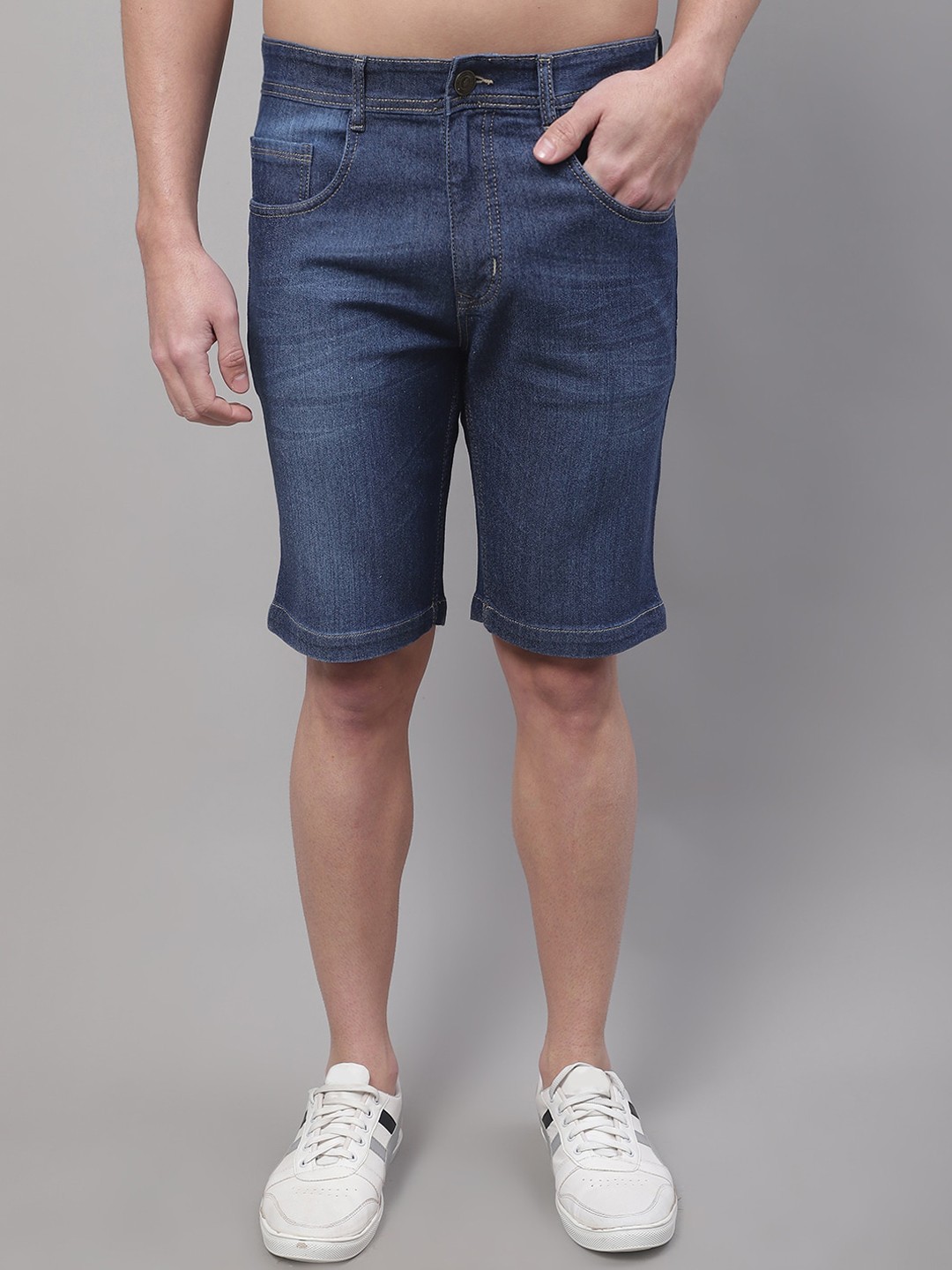 

Metronaut Men Mid-Rise Stretchable Cotton Denim Shorts, Blue