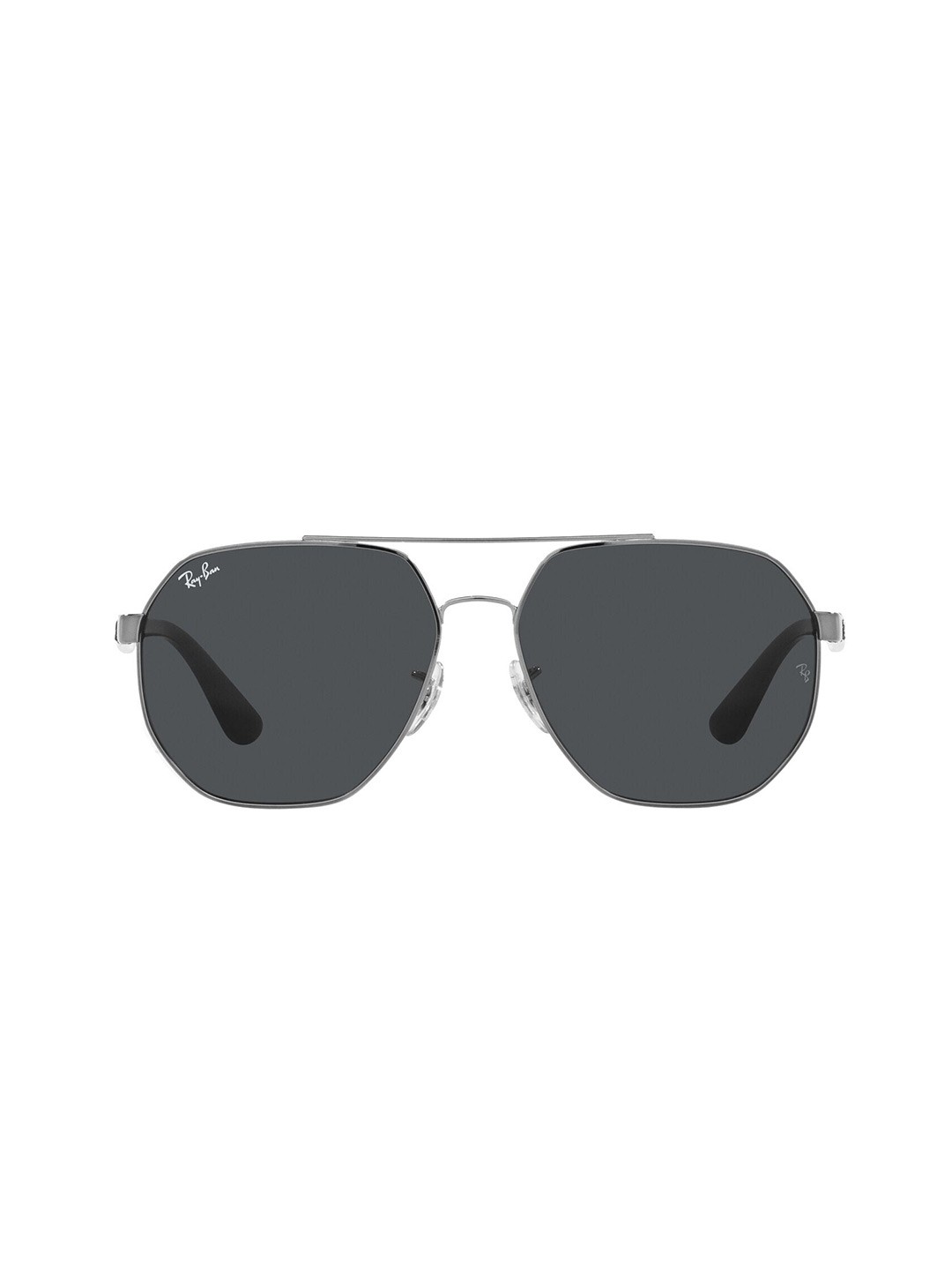 Ray-Ban Unisex UV Protected Grey Lens Irregular Sunglasses - 0RB3714I004/8759, Metallic