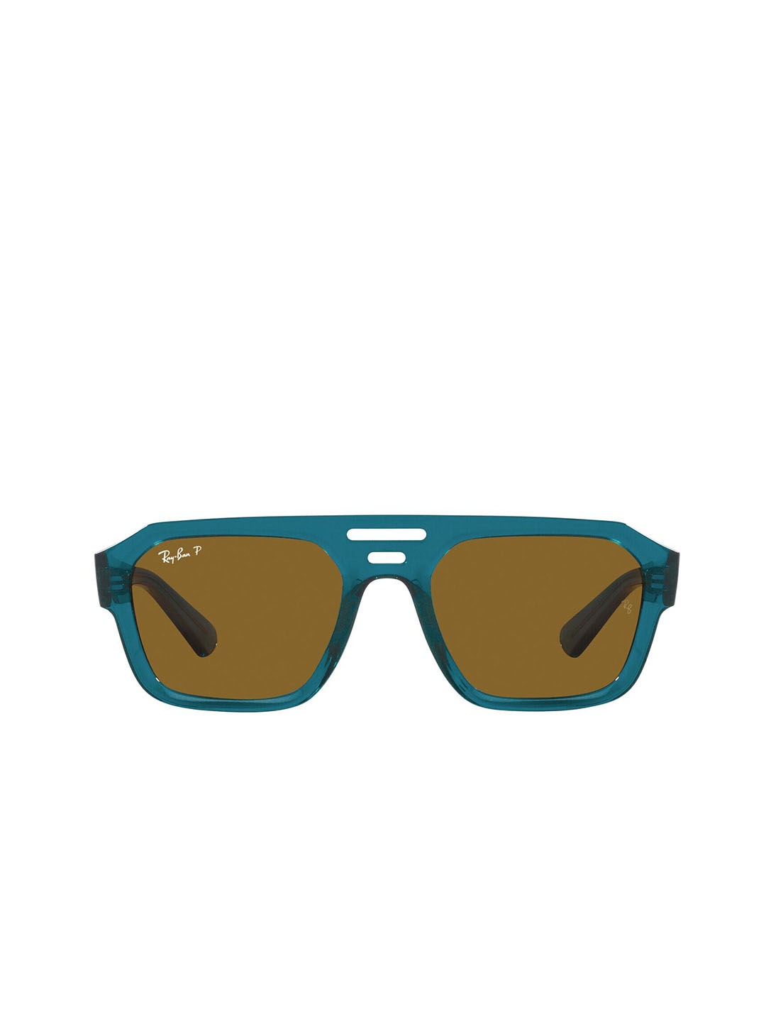 

RAY-BAN Unisex Polarized Brown Lens Irregular Sunglasses - 0RB439766838354, Blue