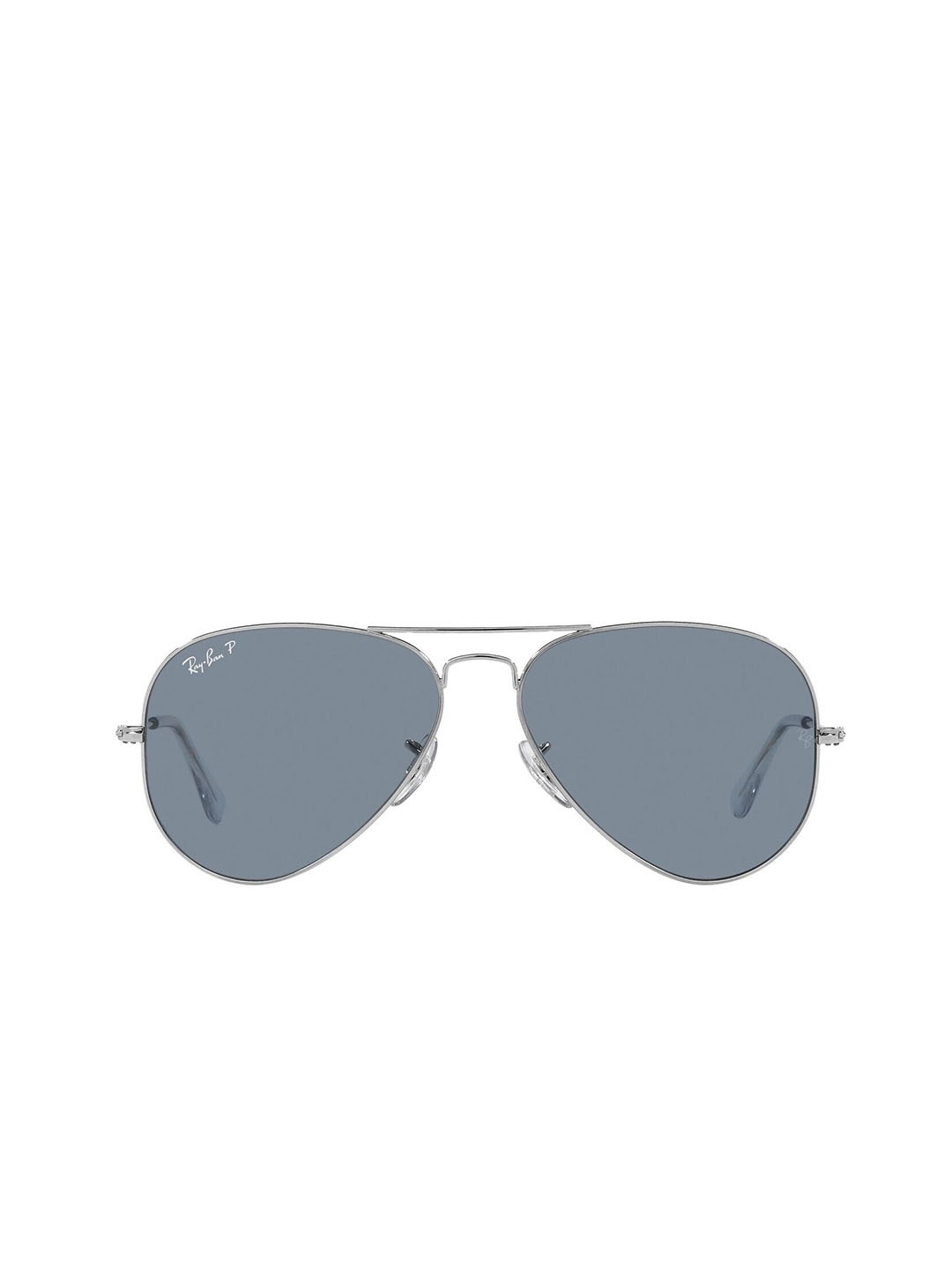 RAY-BAN Unisex Polarized Blue Lens Pilot Sunglasses - 0RB3025003/0258, Silver