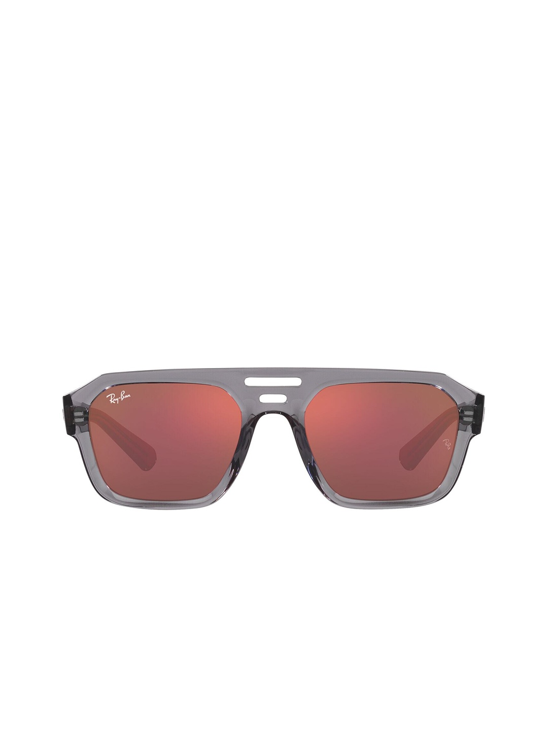 

RAY-BAN Unisex UV Protected Red Lens Irregular Sunglasses - 0RB43976684D054, Grey