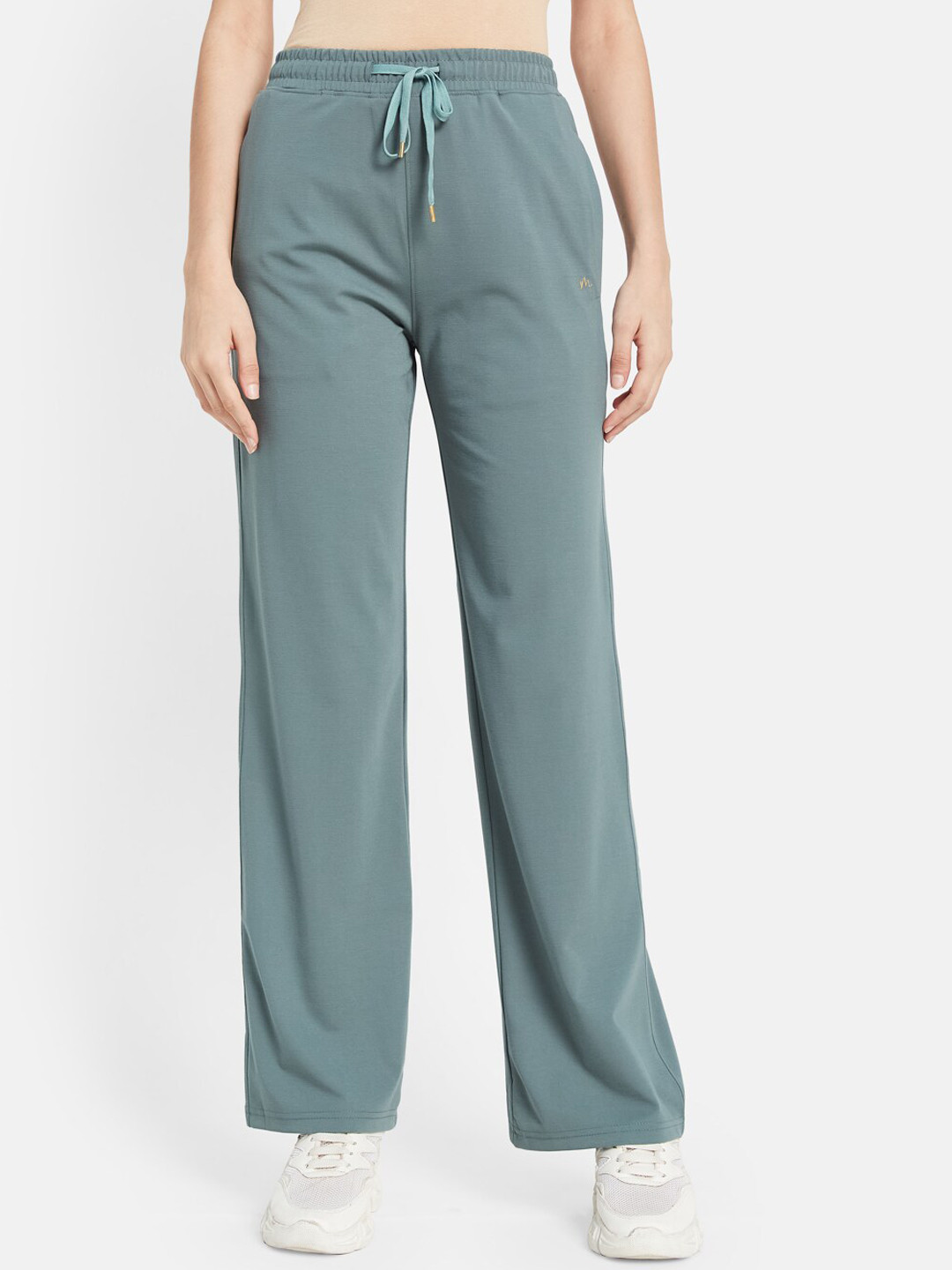 

METTLE Women Mid-Rise Cotton Track Pants, Green