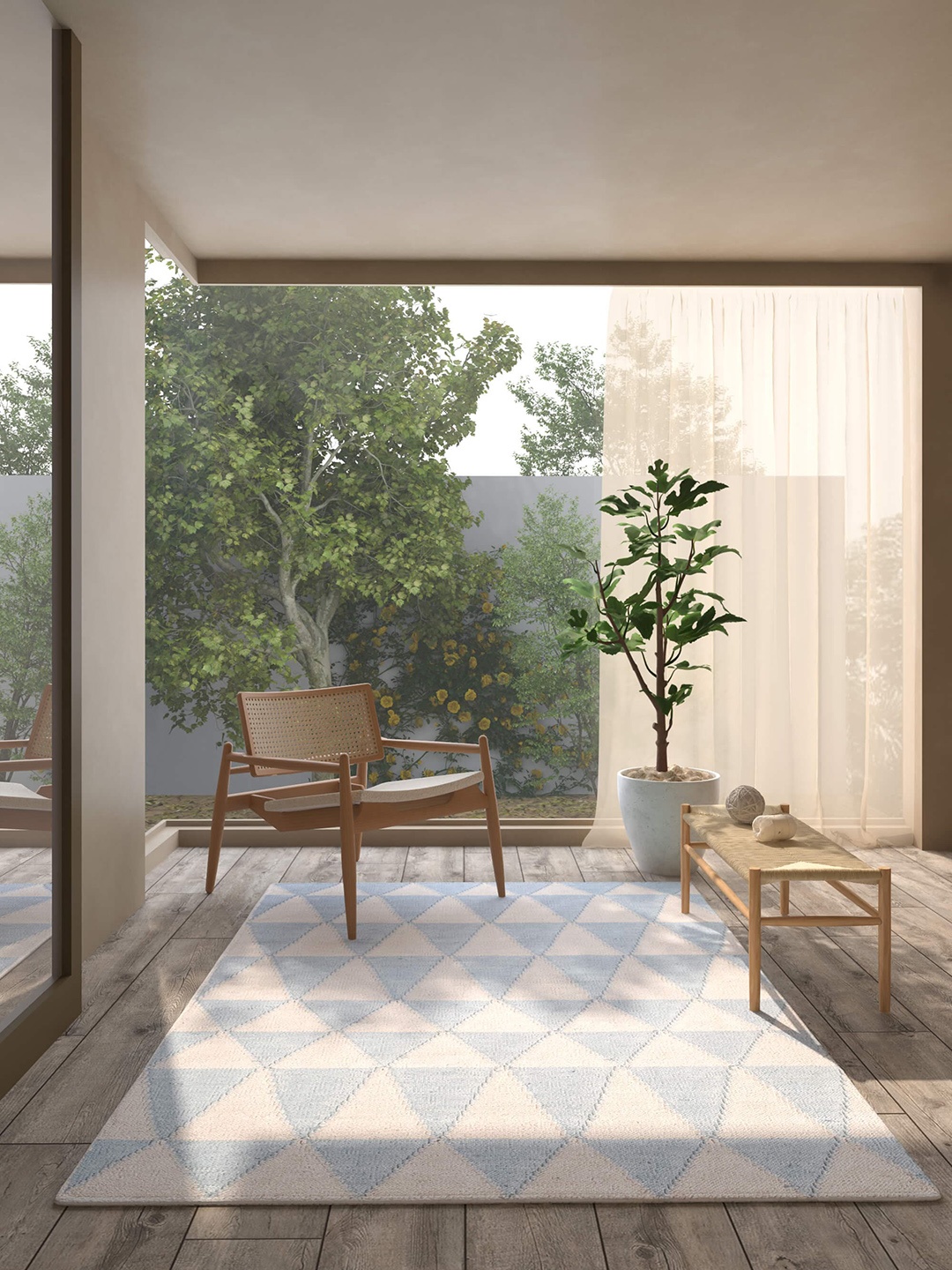 

Jaipur Rugs Blue & White Geometric Printed Rectangular Carpet