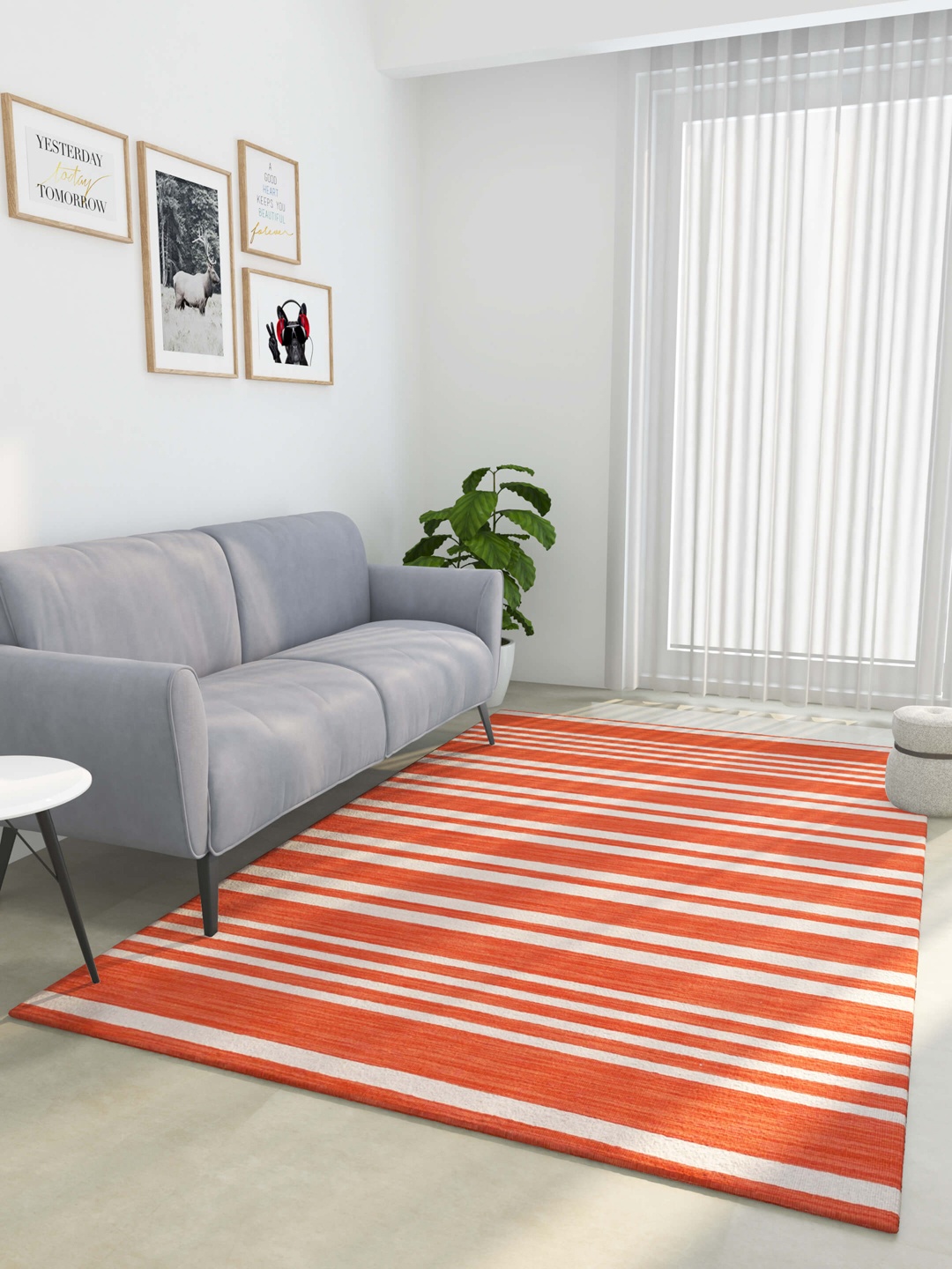 

Jaipur Rugs Red & Off White Striped Woolen Rectangular Carpet