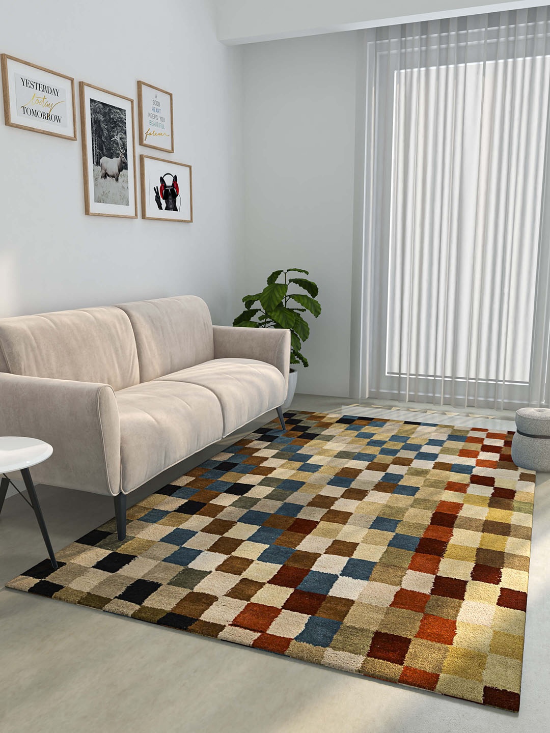 

Jaipur Rugs Blue & Brown Geometric Woolen Rectangular Carpet