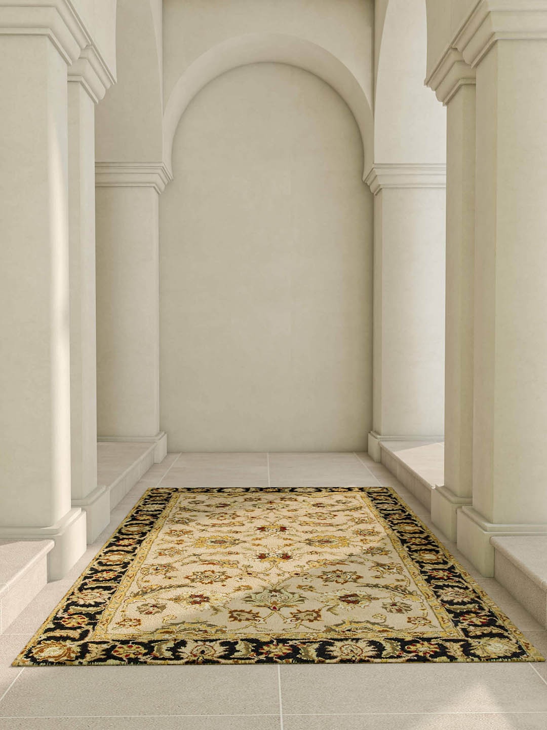 

Jaipur Rugs Beige & Yellow Traditional Woolen Rectangular Carpet