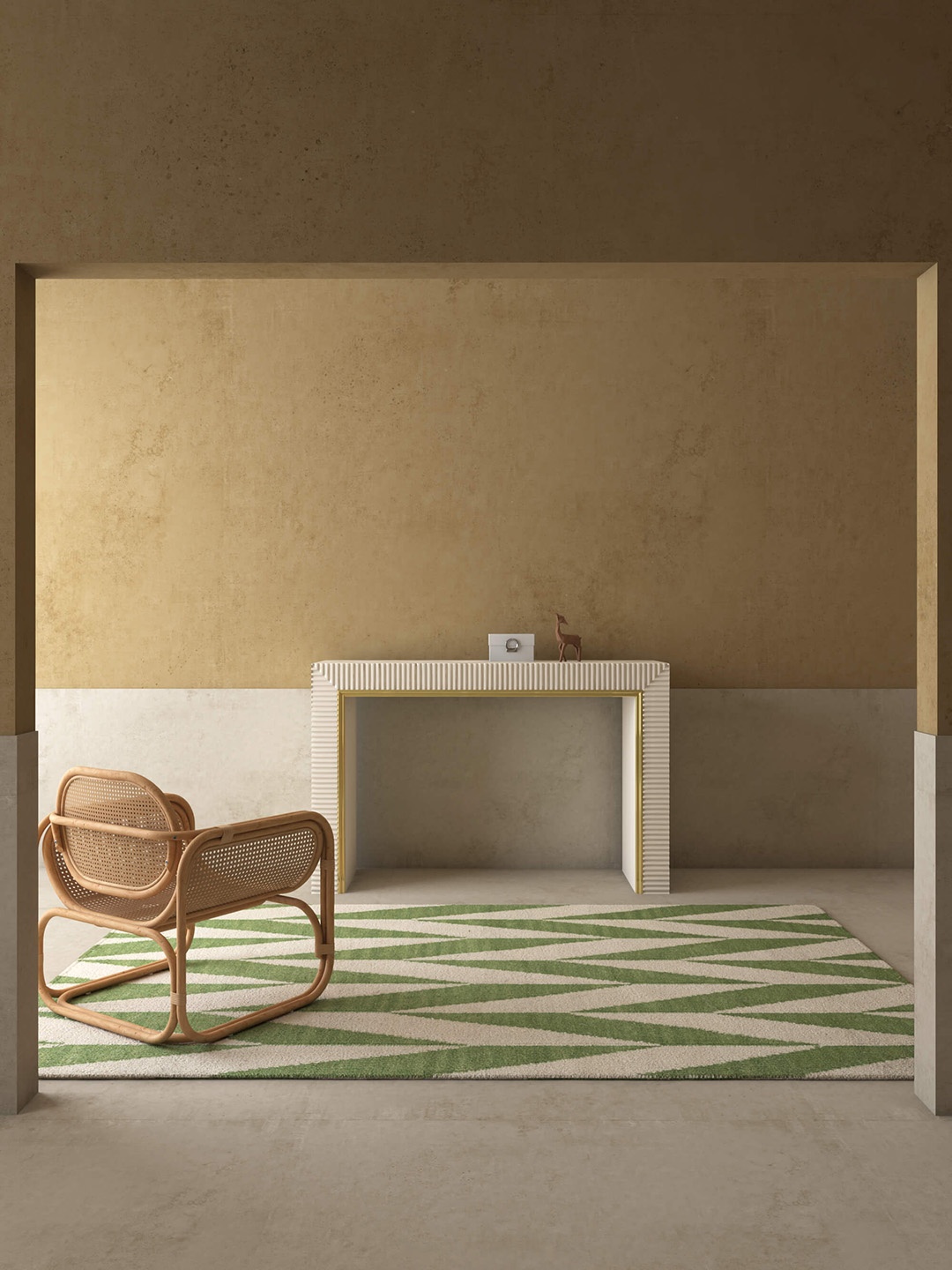 

Jaipur Rugs Bespoke Sile Green & Off White Geometric Rectangular Carpet