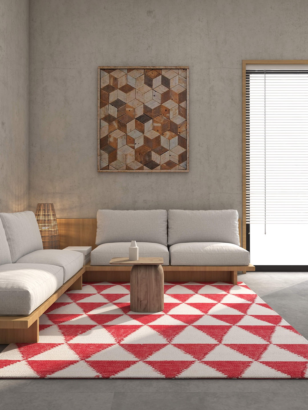 

Jaipur Rugs Bespoke Sile White & Red Geometric Pattern Rectangular Carpet