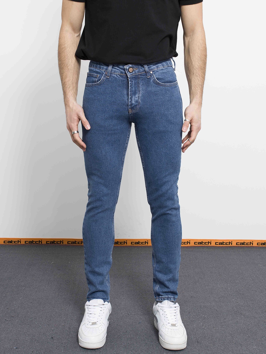

catch Men Slim Fit Stretchable Jeans, Blue