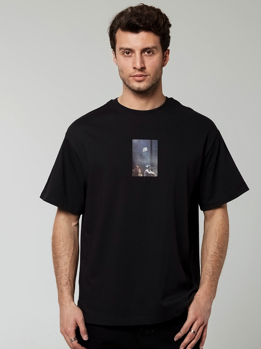 

catch Graphic Print Relaxed Fit Pure Cotton T-shirt, Black