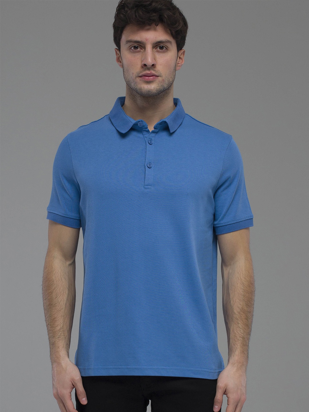 

catch Polo Collar Pure Cotton T-shirt, Blue