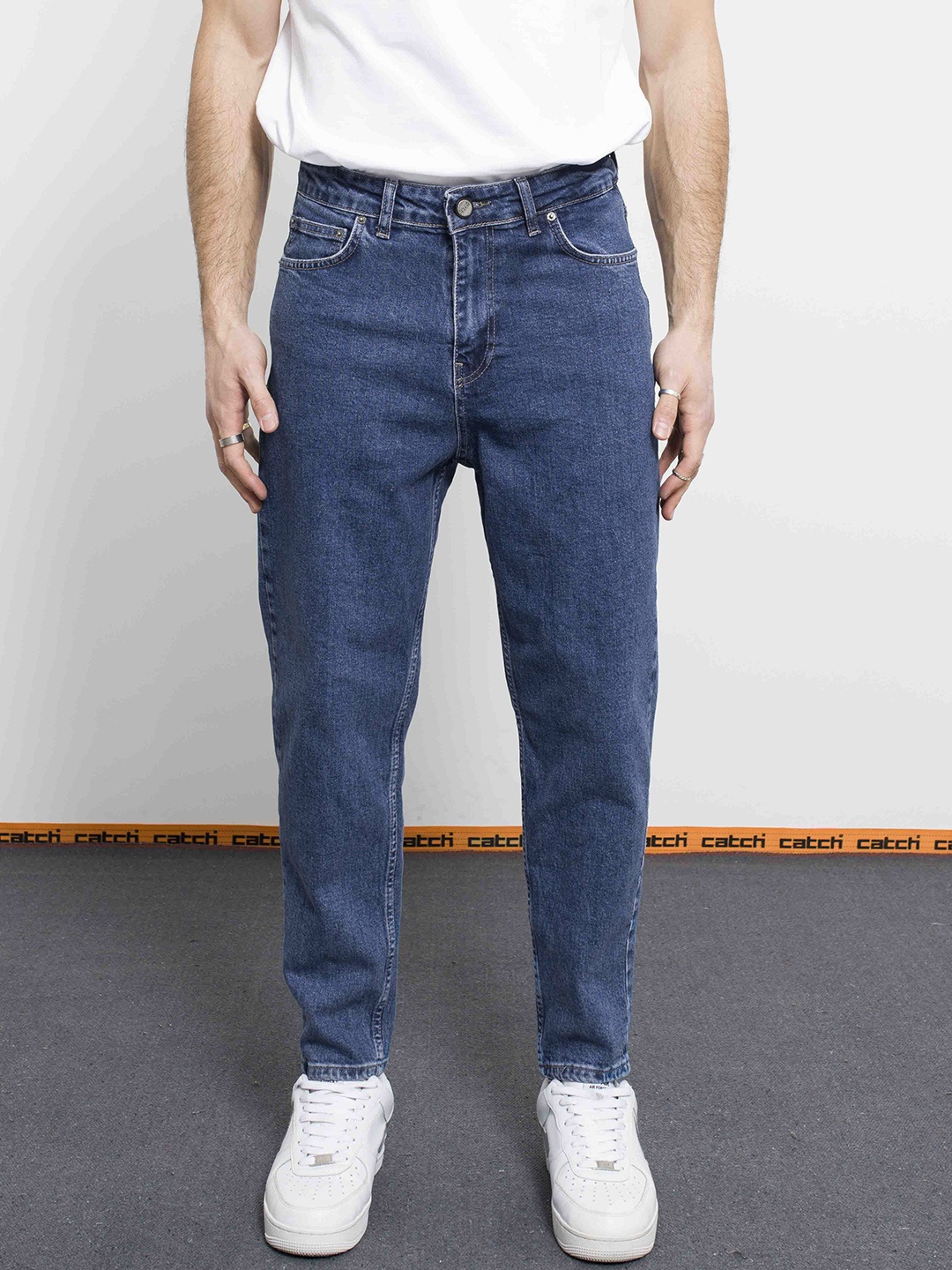

catch Men Tapered Fit Stretchable Jeans, Blue