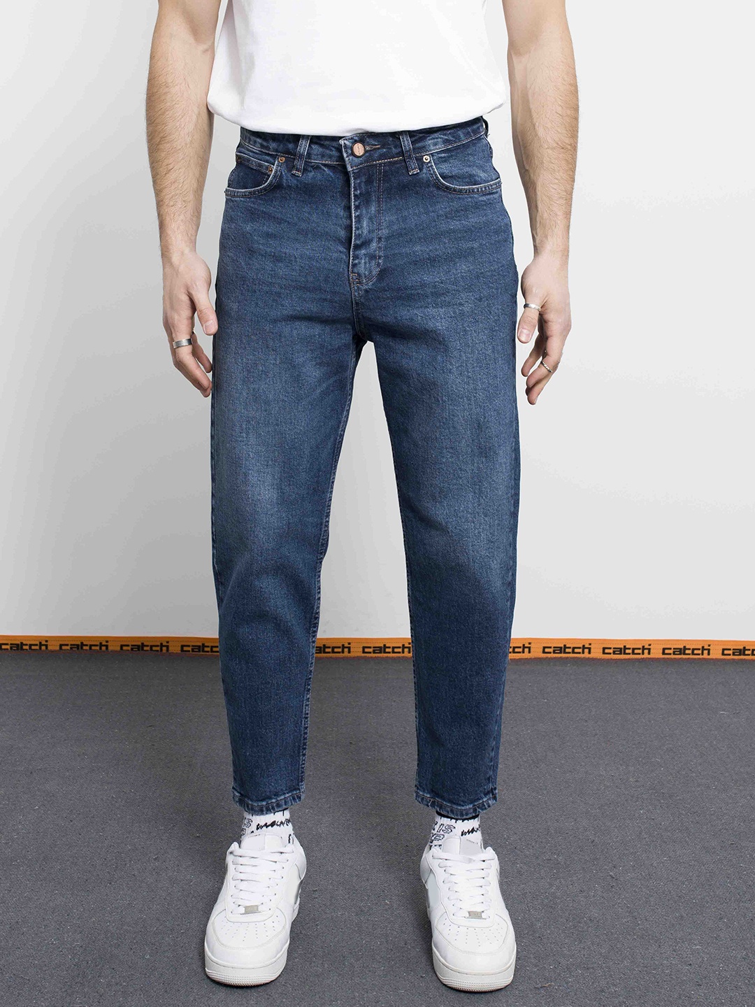 

catch Men Faded Regular Fit Jeans, Navy blue