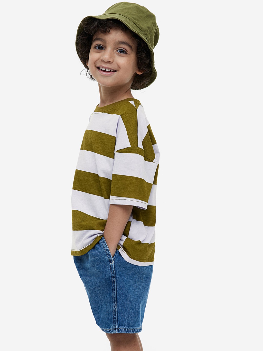 

H&M Boys 2-Piece Pure Cotton T-shirt And Shorts Set, Blue