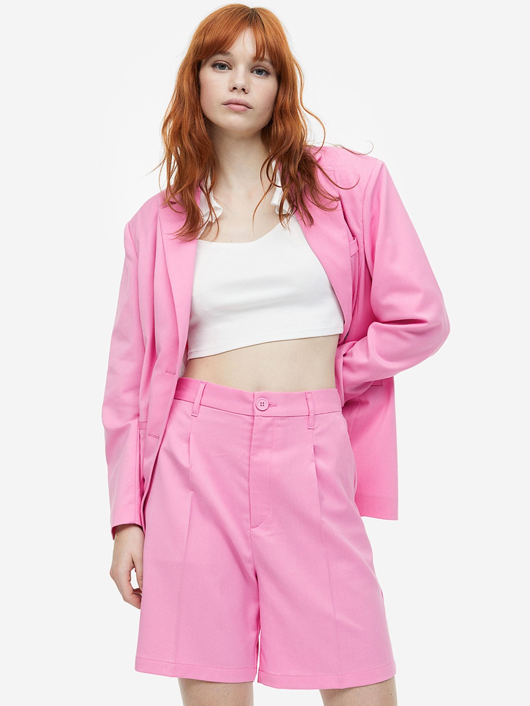 

H&M Women Tailored Shorts, Pink