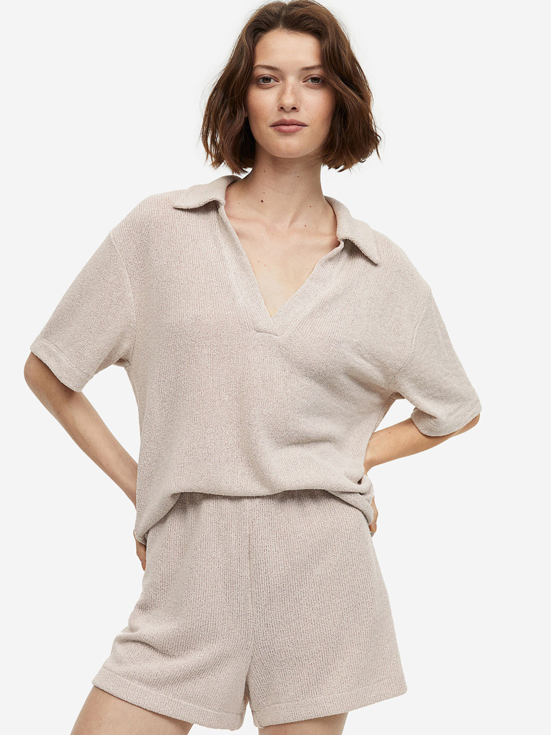 

H&M Women Jersey Shorts, Beige