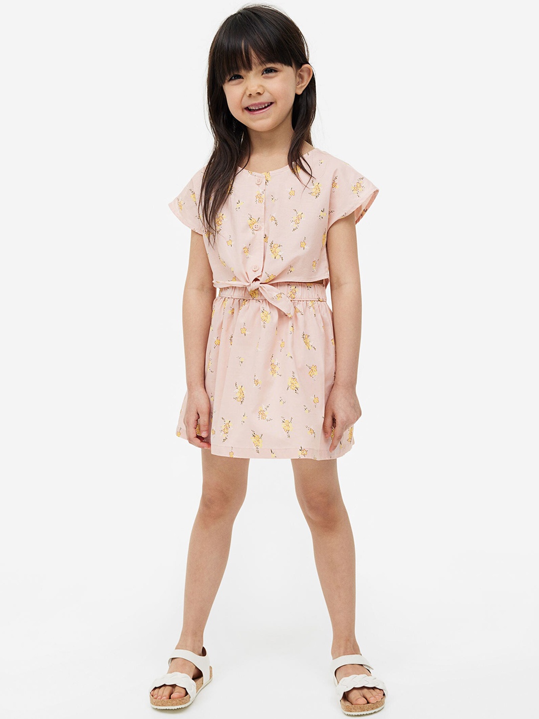 

H&M Girls Set Of 2 Patterned Flared Mini Skirt, Pink