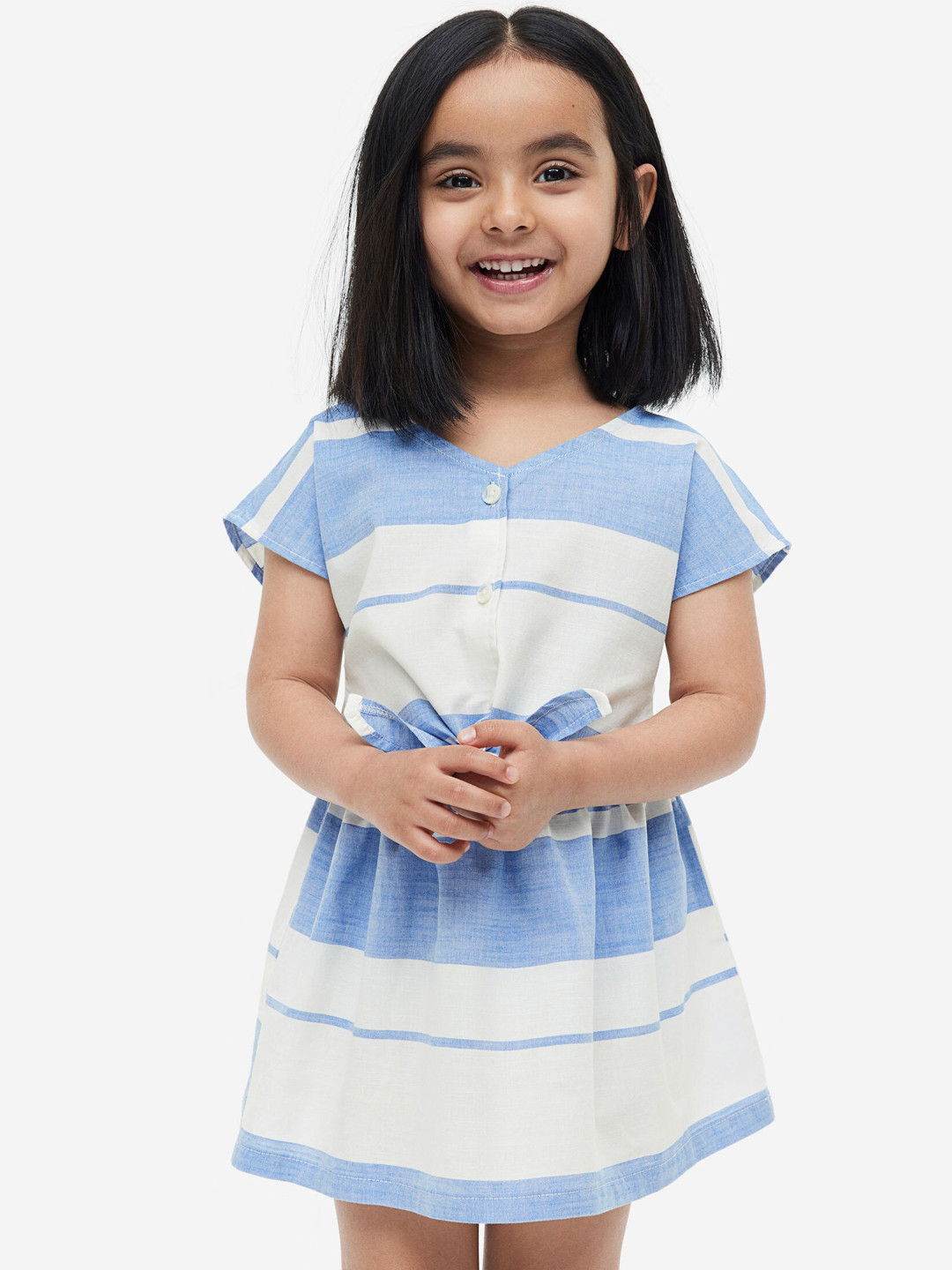 

H&M Girls Pack of 2 Patterned Pure-Cotton Flared Skirt, Blue