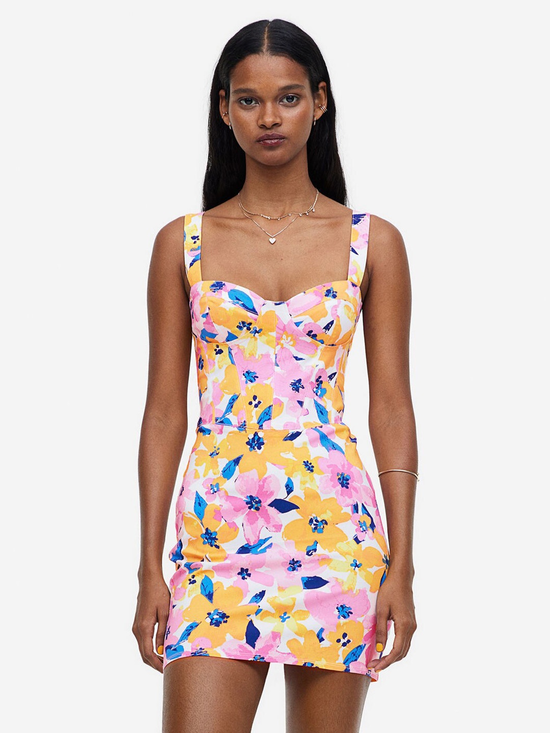 

H&M Bustier Bodycon Dress, Pink
