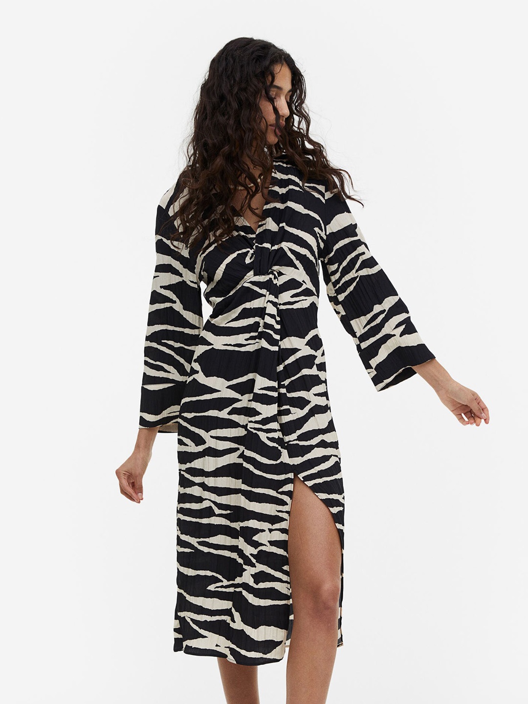 

H&M Knot-Detail Dress, Beige