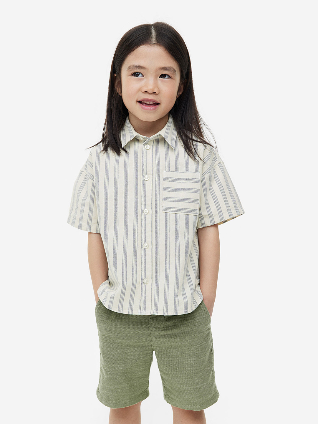 

H&M Boys 2-Piece Cotton Set, Beige