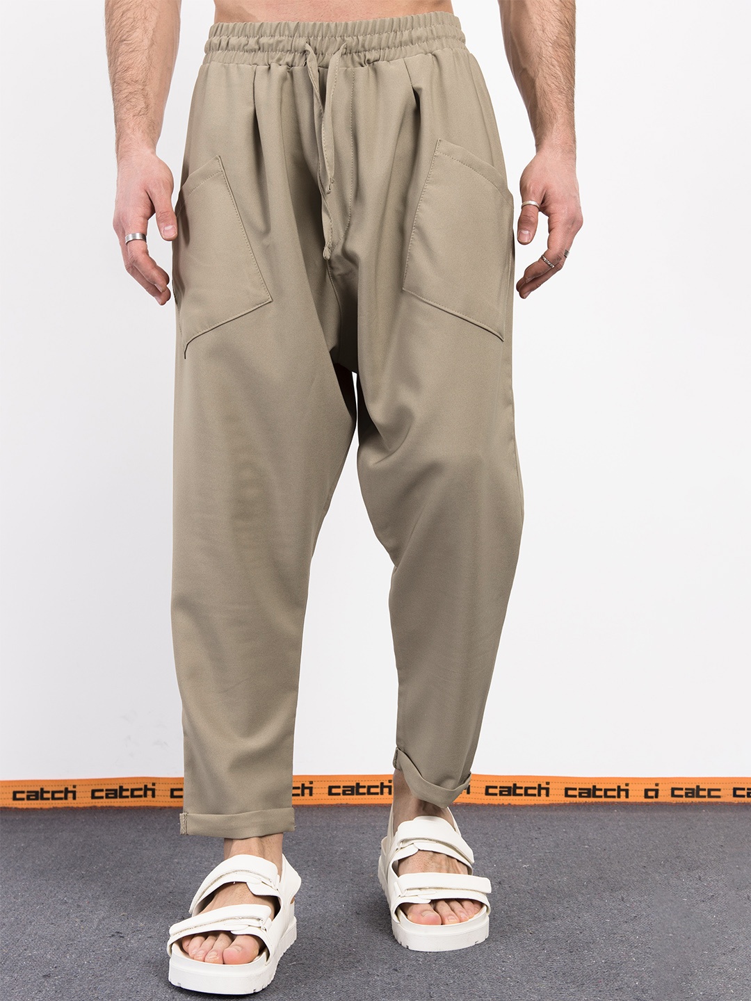 

catch Men Loose Fit Trousers, Taupe