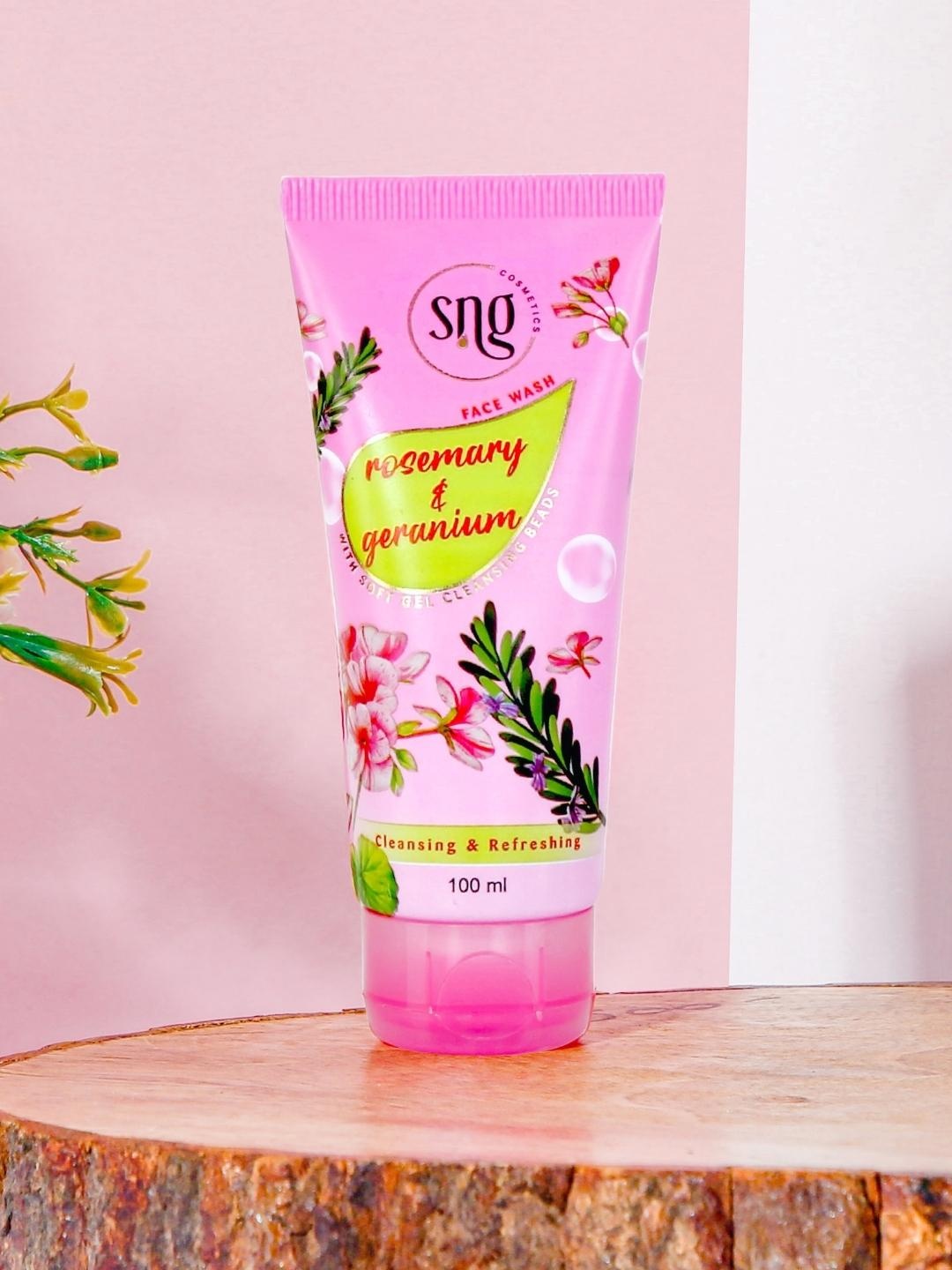 

SNG Cosmetics Cleansing & Refreshing Rosemary & Geranium Face Wash - 100ml, Pink