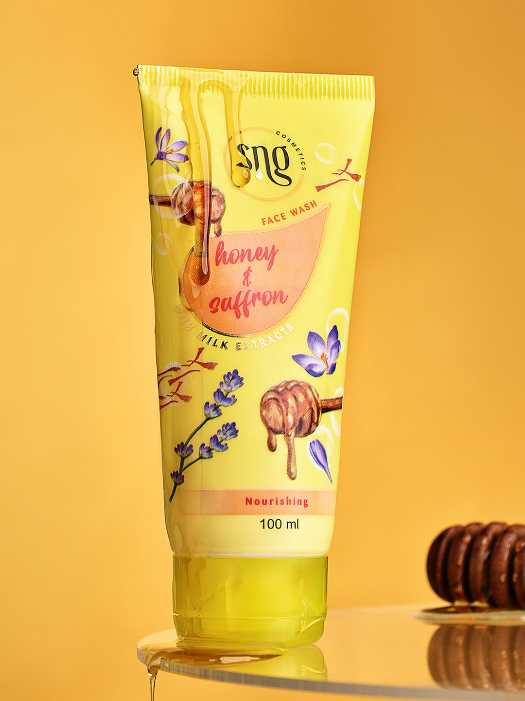 

SNG Cosmetics Nourishing Honey & Saffron Face Wash with Milk Extracts - 100ml, Yellow