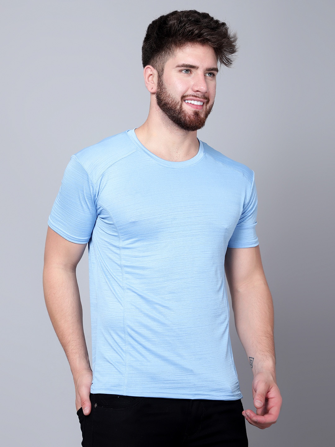 

DIAZ Striped Round Neck T-Shirt, Blue