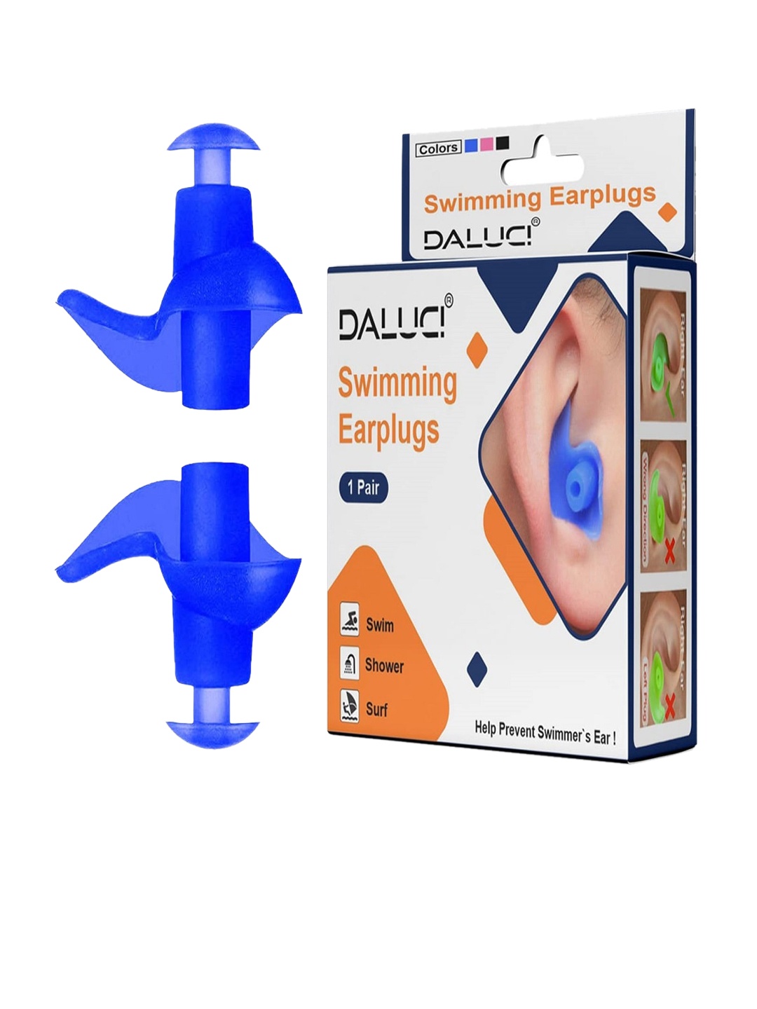

DALUCI Hot Waterproof Swim Earplugs, Blue