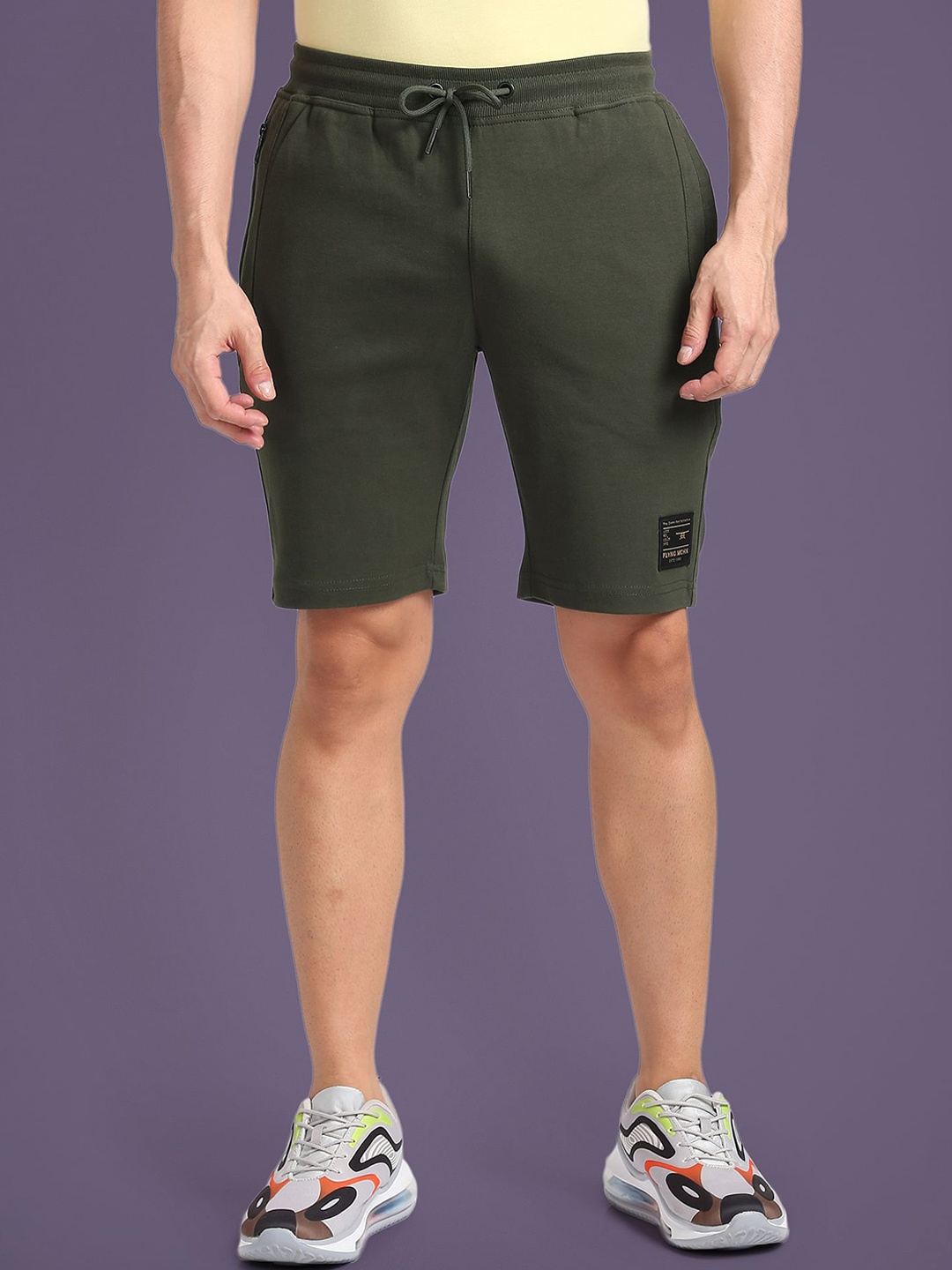

Flying Machine Men Mid-Rise Casual Cotton Shorts, Green