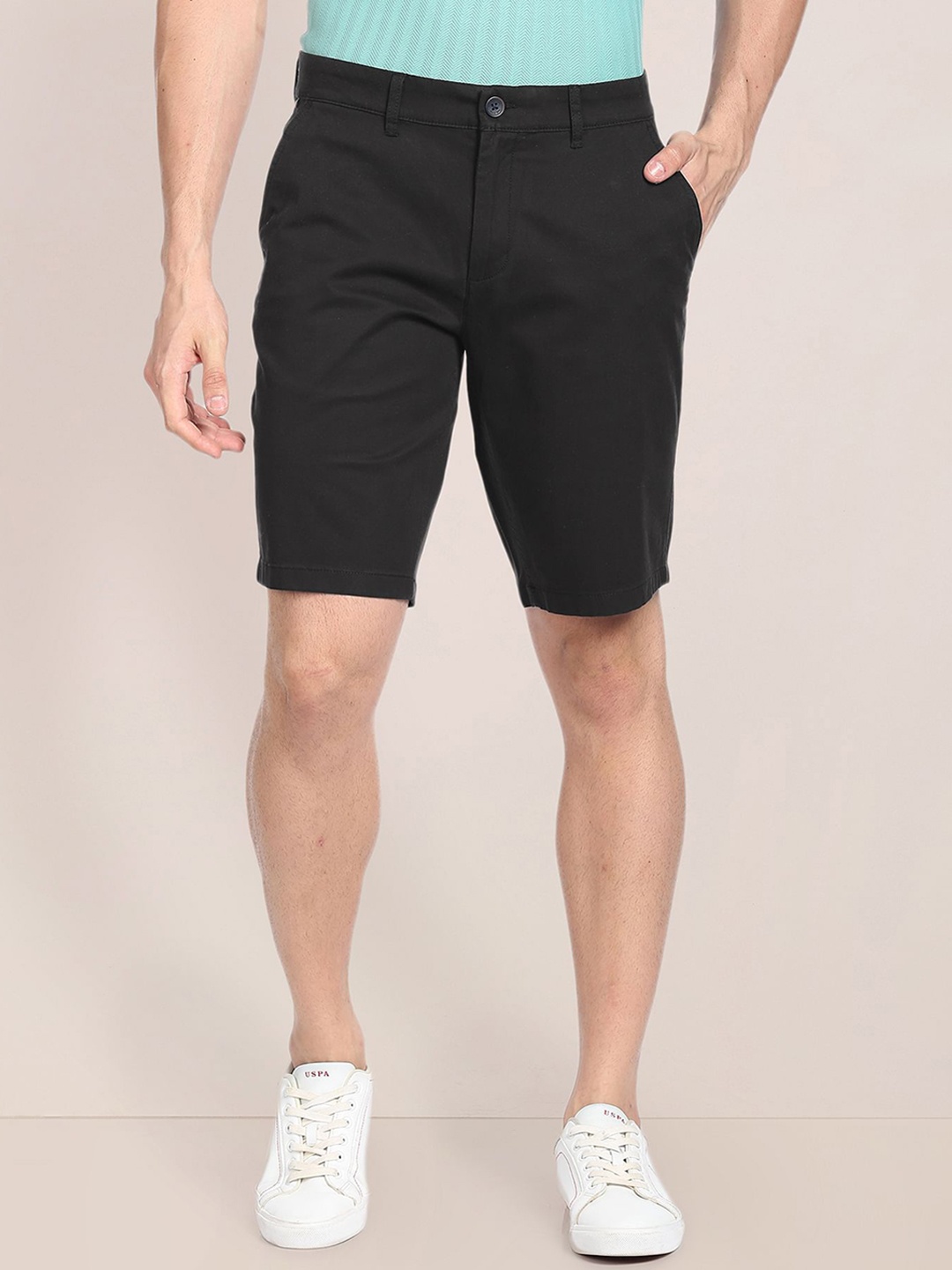

U.S. Polo Assn. Men Mid-Rise Slim Fit Shorts, Black