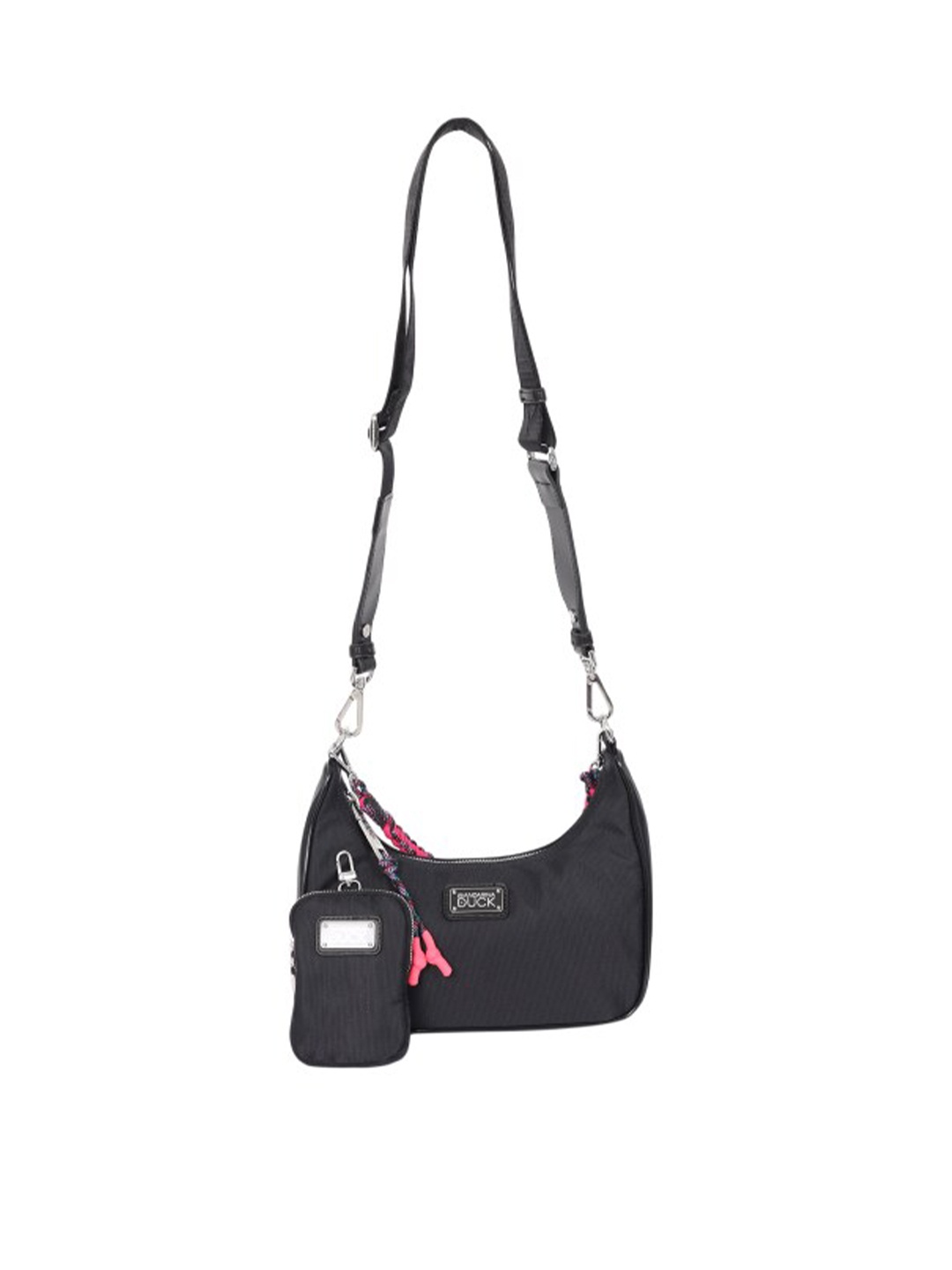 

MANDARINA DUCK Textured Hobo Bag With Detachable Sling Strap, Black