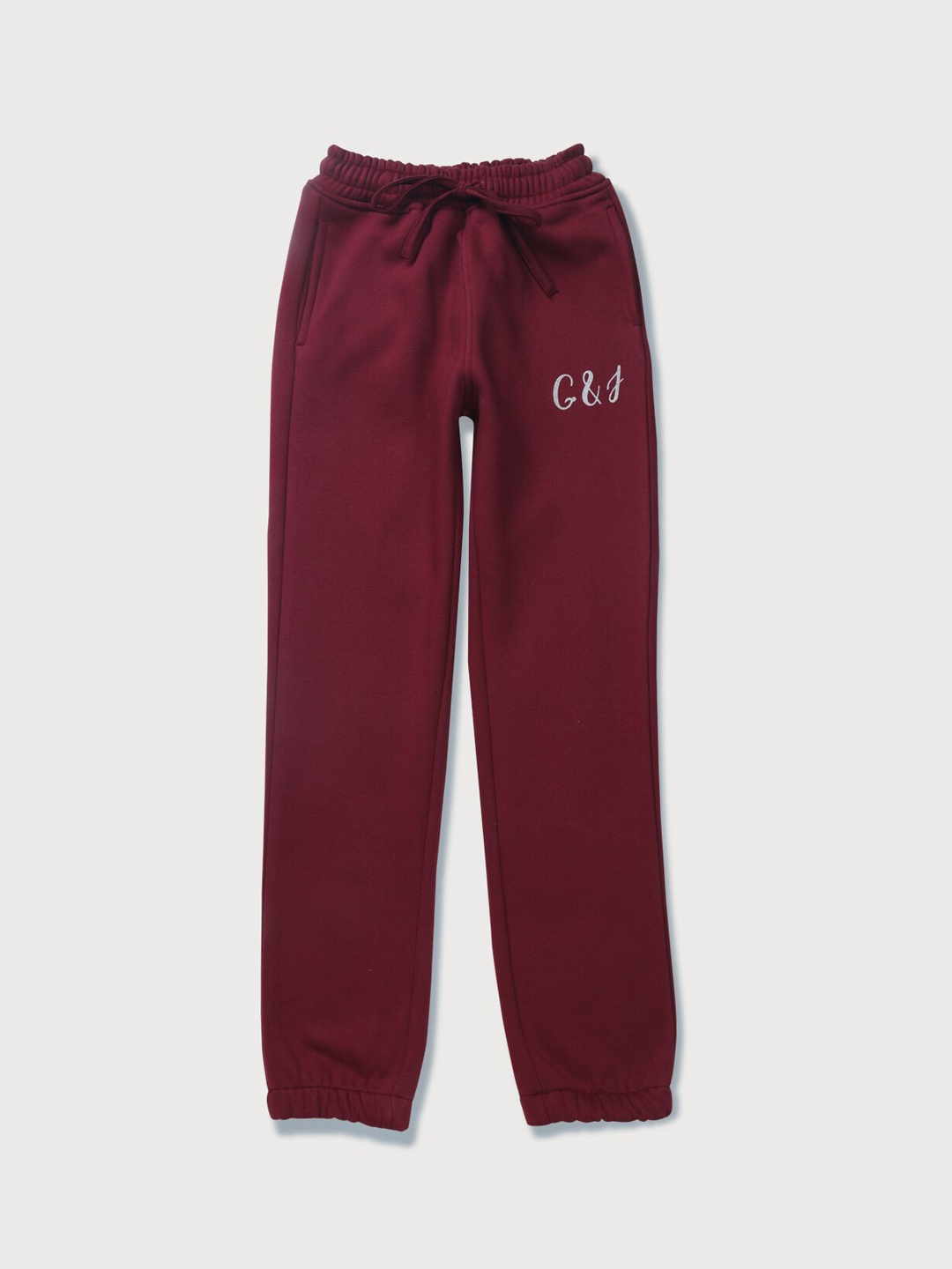 

Gini and Jony Girls Typography Printed Cotton Joggers, Maroon