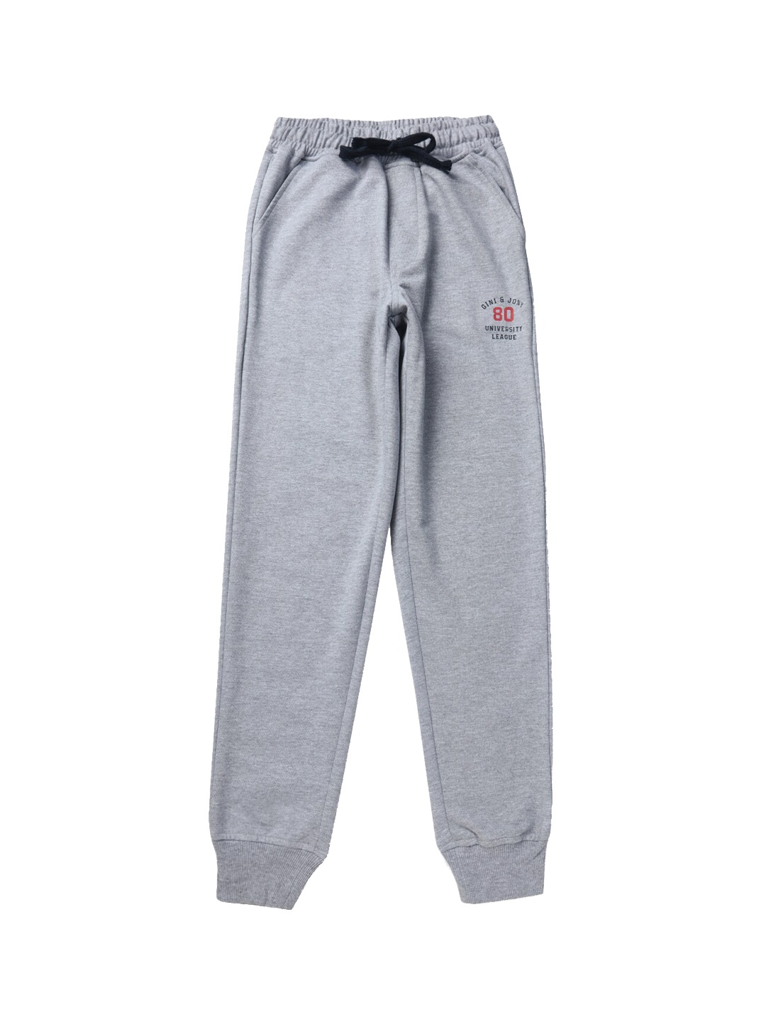 

Gini and Jony Boys Typography Printed Cotton Joggers, Grey