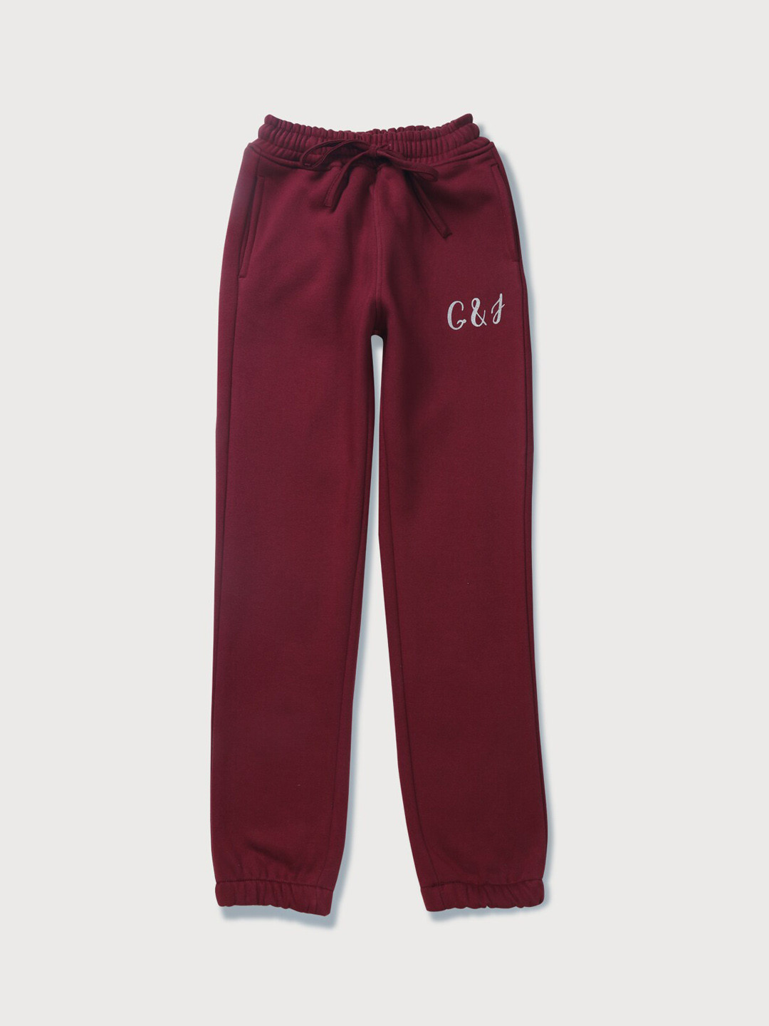 

Gini and Jony Girls Mid-Rise Cotton Joggers, Maroon
