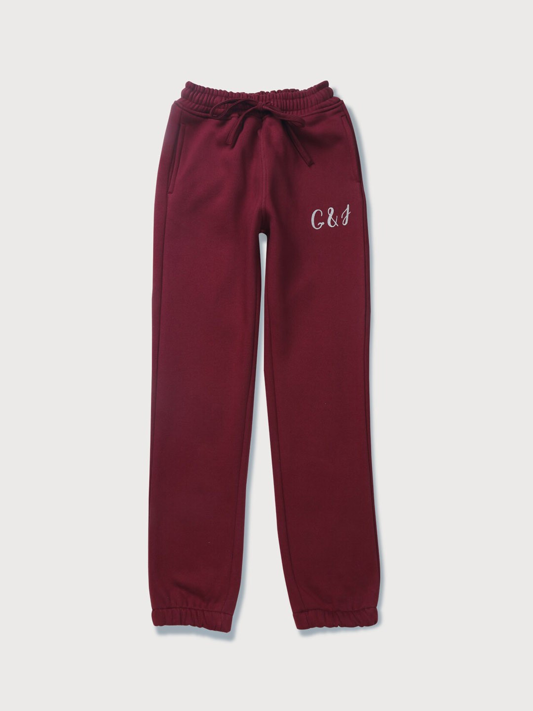 

Gini and Jony Girls Mid-Rise Cotton Joggers, Maroon