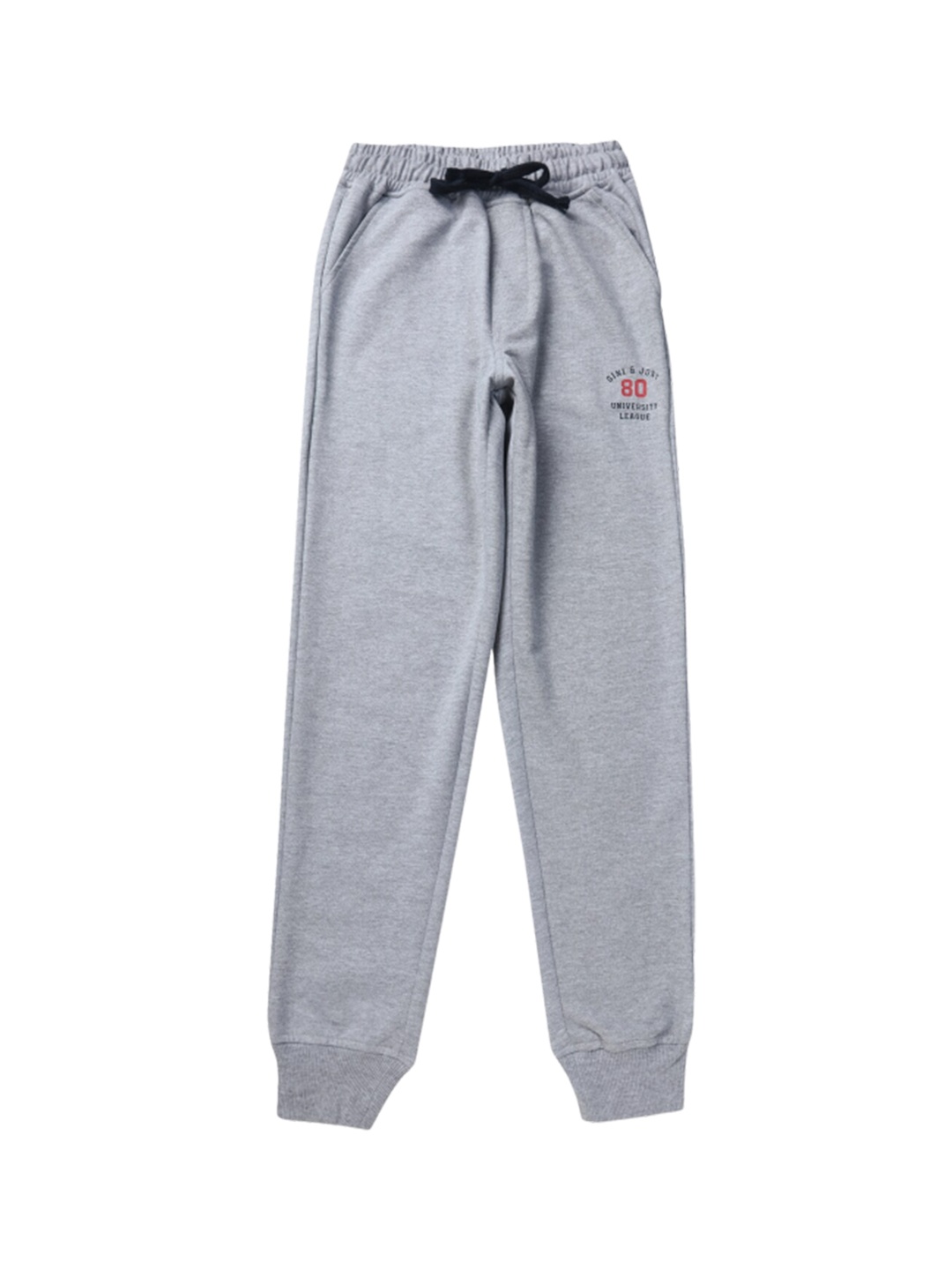 Gini and Jony Kids Boys Mid-Rise Cotton Joggers, Grey
